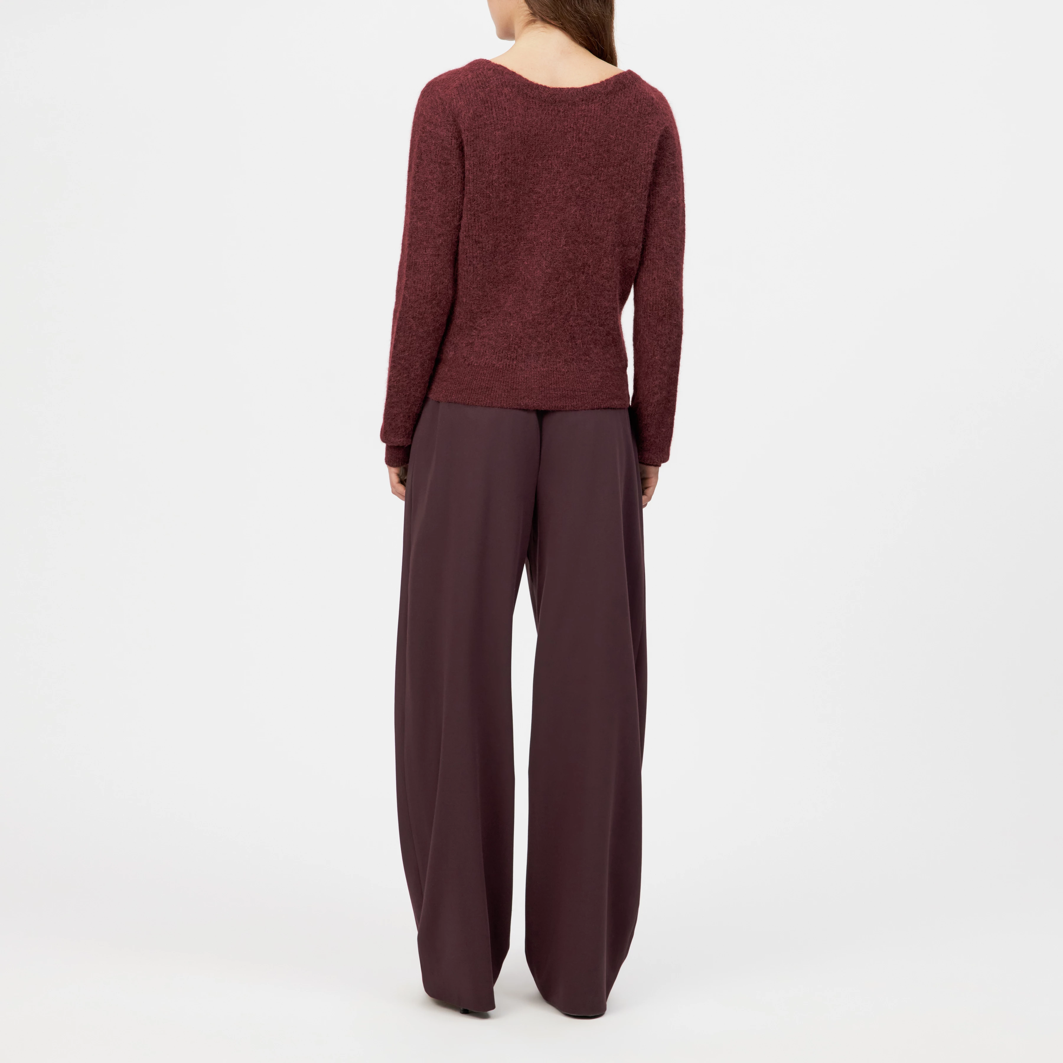 GERTIJA - Strickjacke in luxuriösem Suri Alpaka-Mix - Damen - rot - Rückansicht