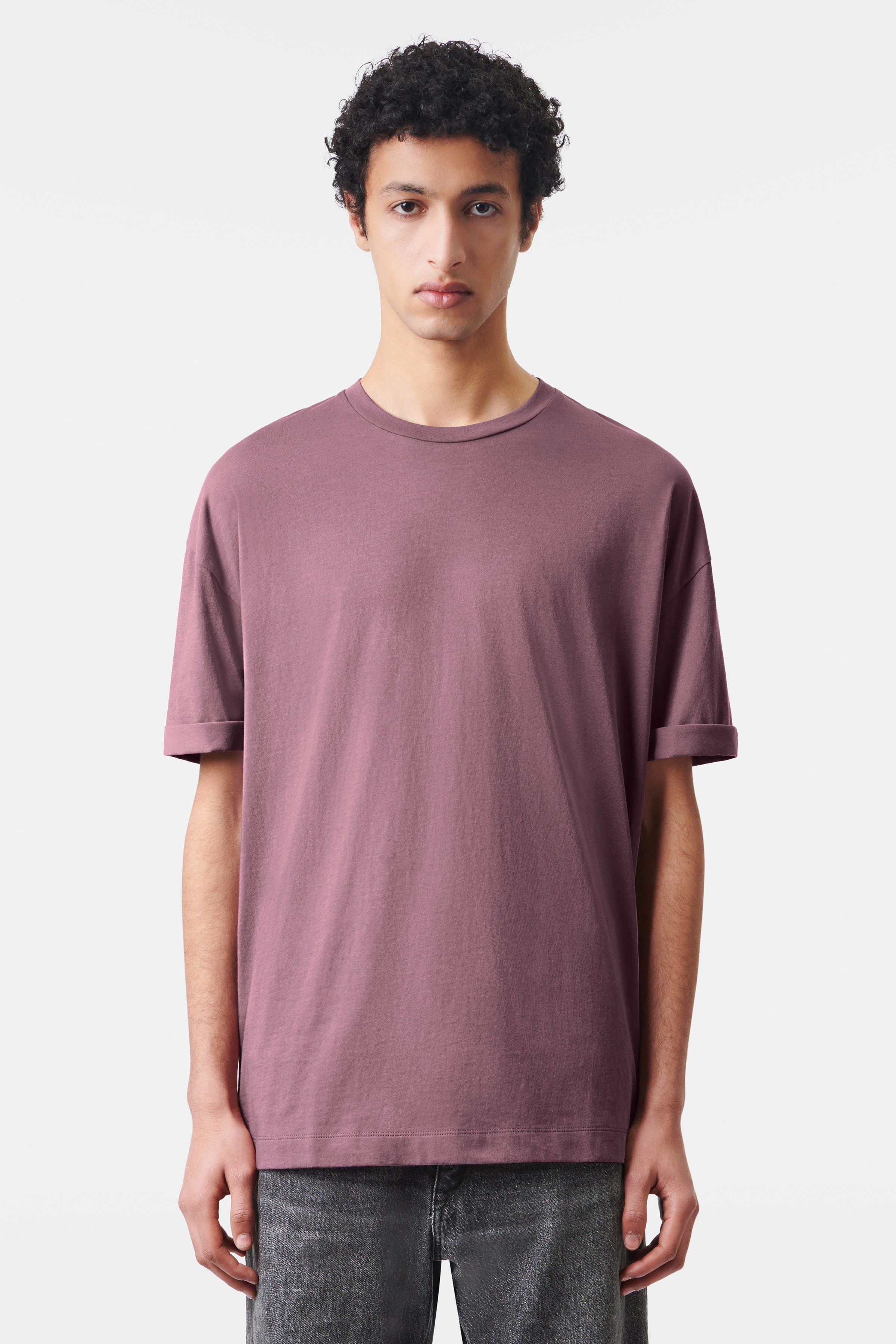 THILO - Relaxed-Fit T-Shirt in reiner Baumwolle - Herren - lila - Frontansicht