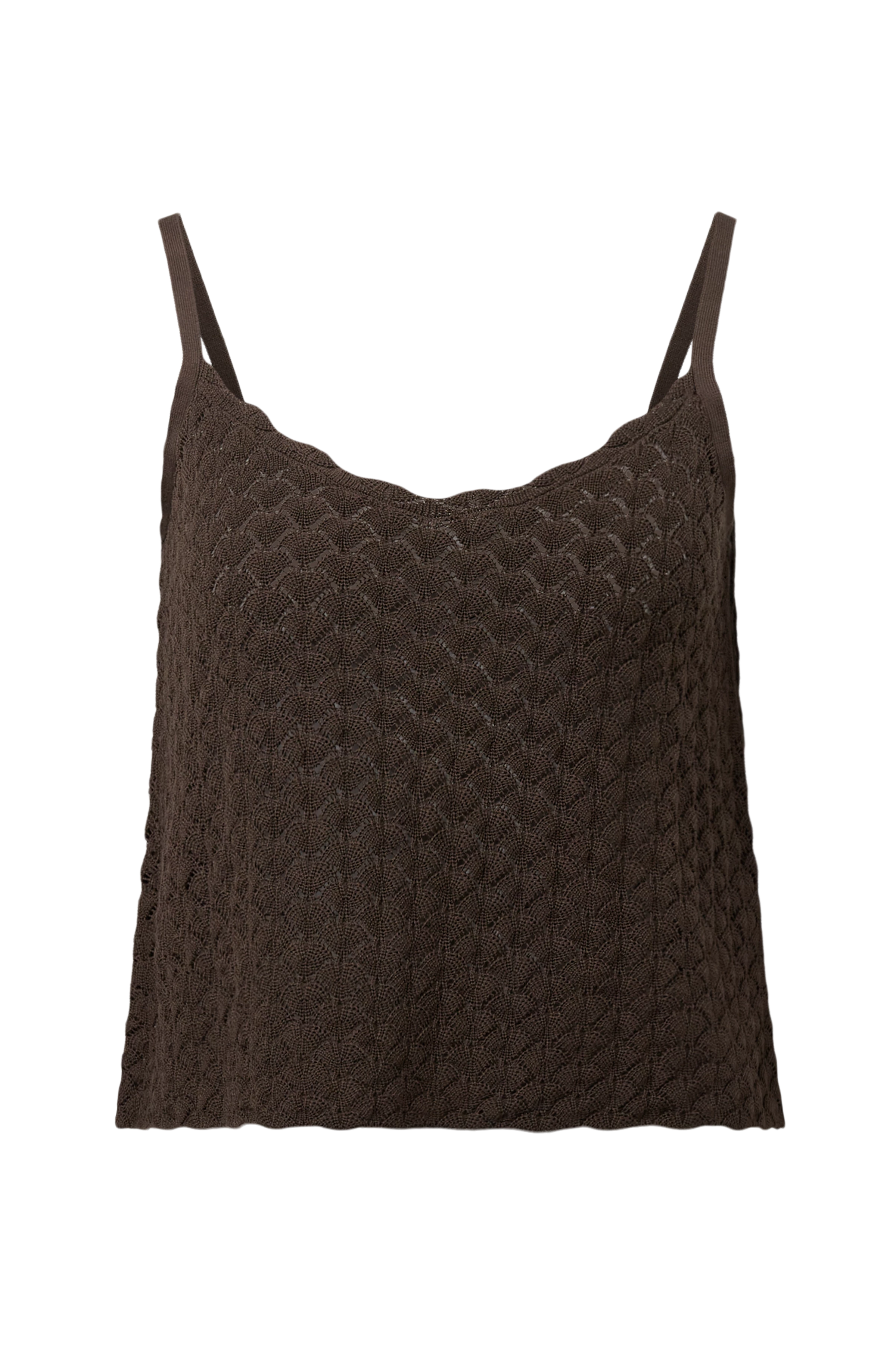GALVINA - Débardeur en coton structuré - women - marron - Freisteller Frontansicht