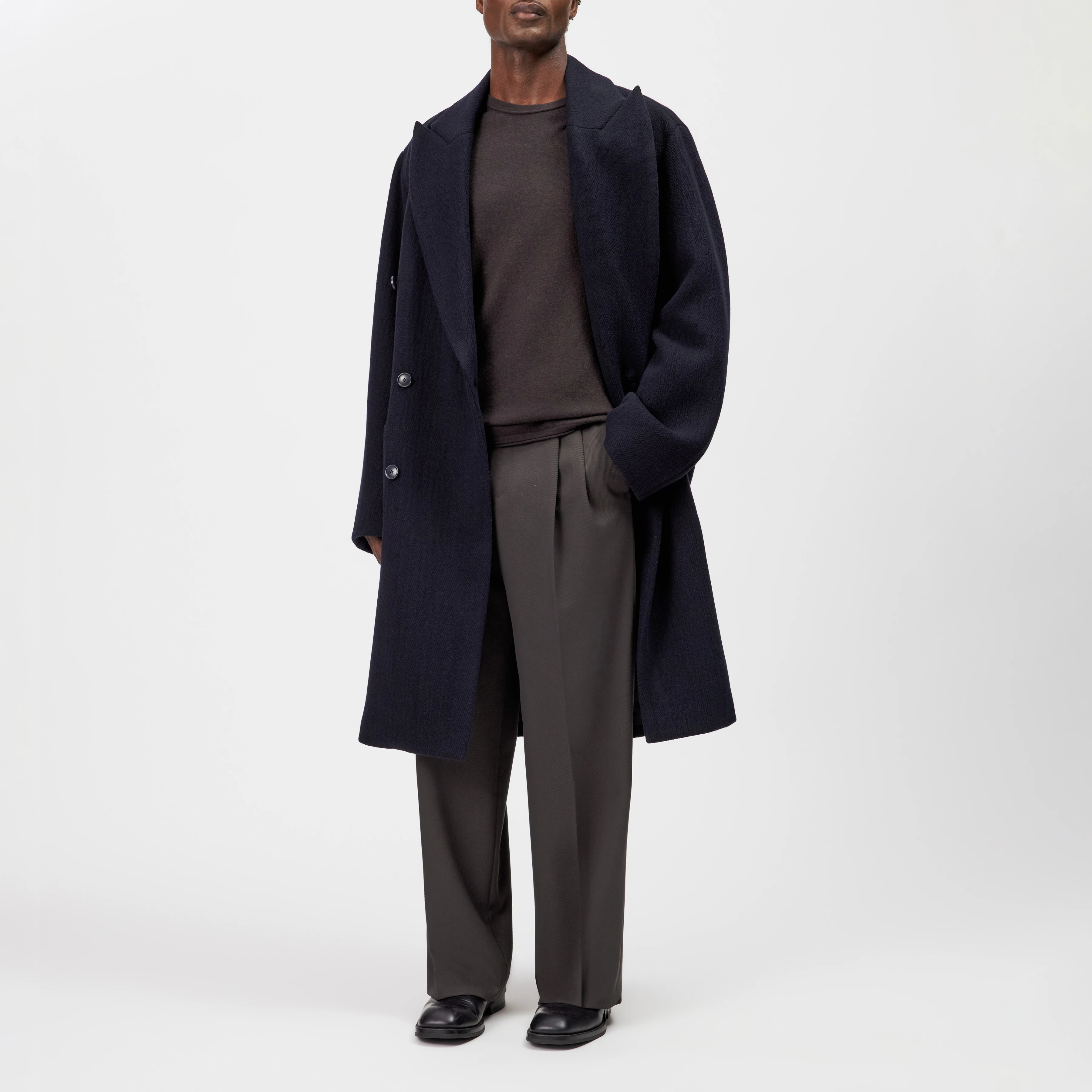 MATESSO - Oversized Wool-Blend Coat - men - blue - Ganzkörper-Frontansicht
