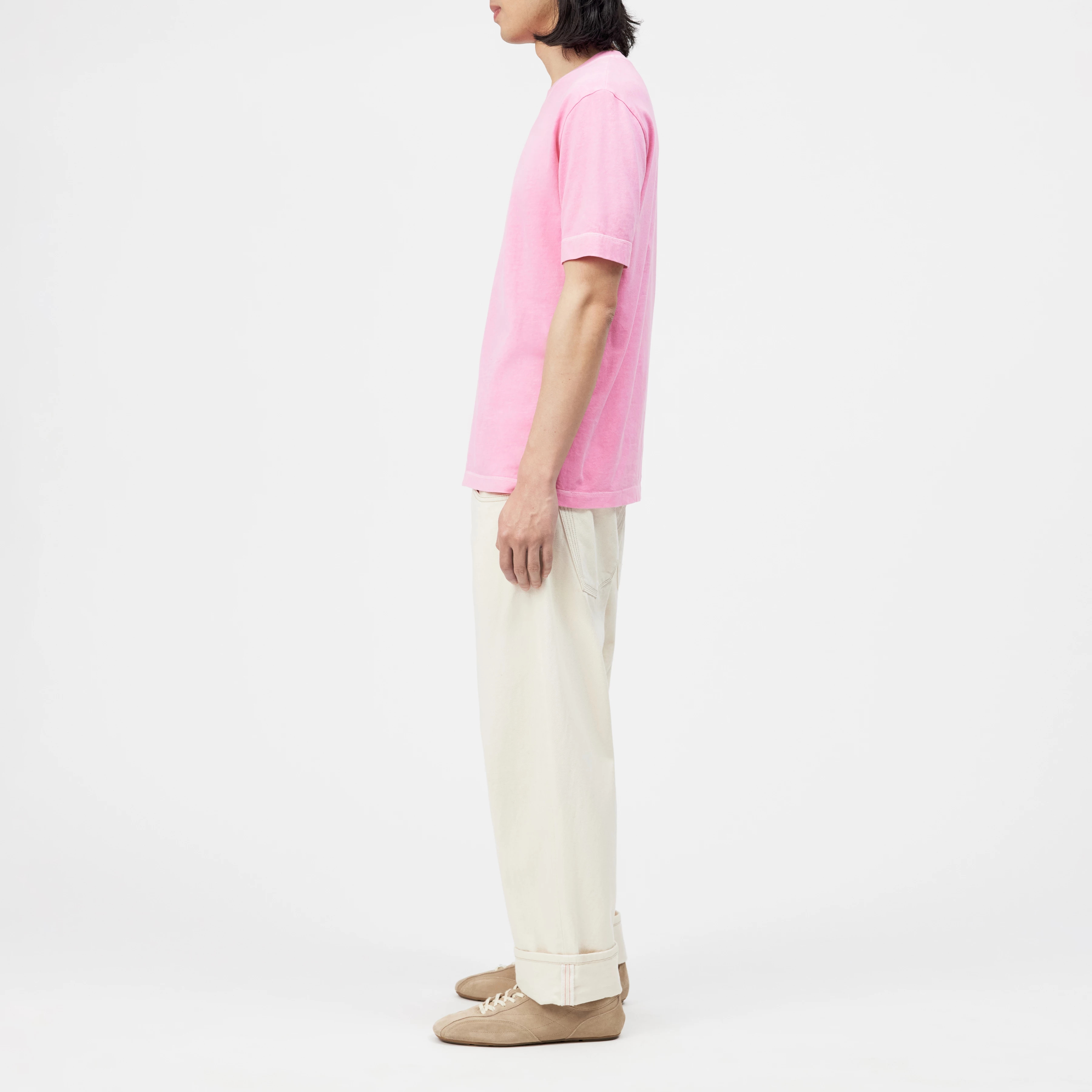 RAPHAEL - T-shirt in washed look - men - pink - Seitenansicht