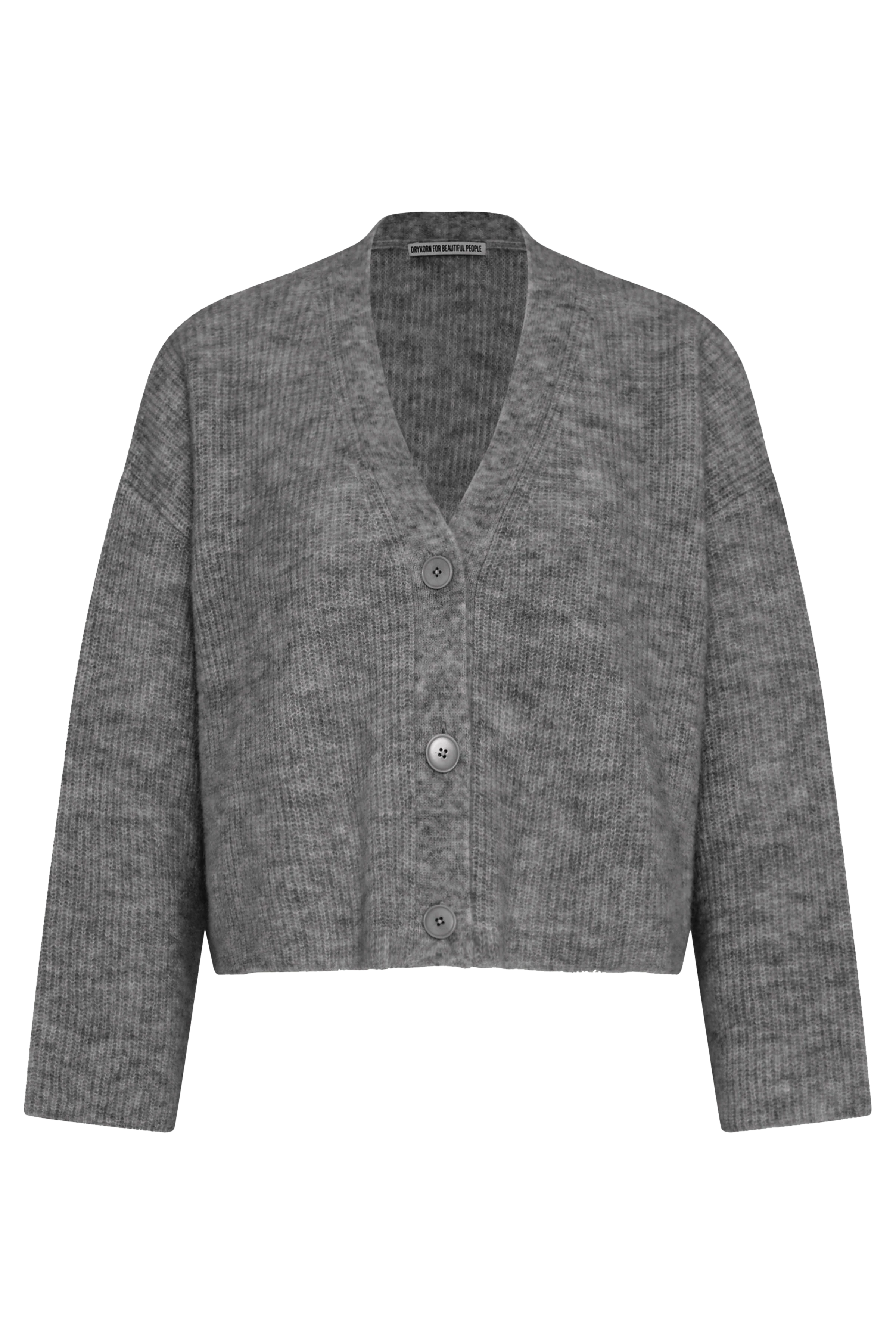 SAVIN - Cropped cardigan in alpaca wool mix - women - grey - Freisteller Frontansicht