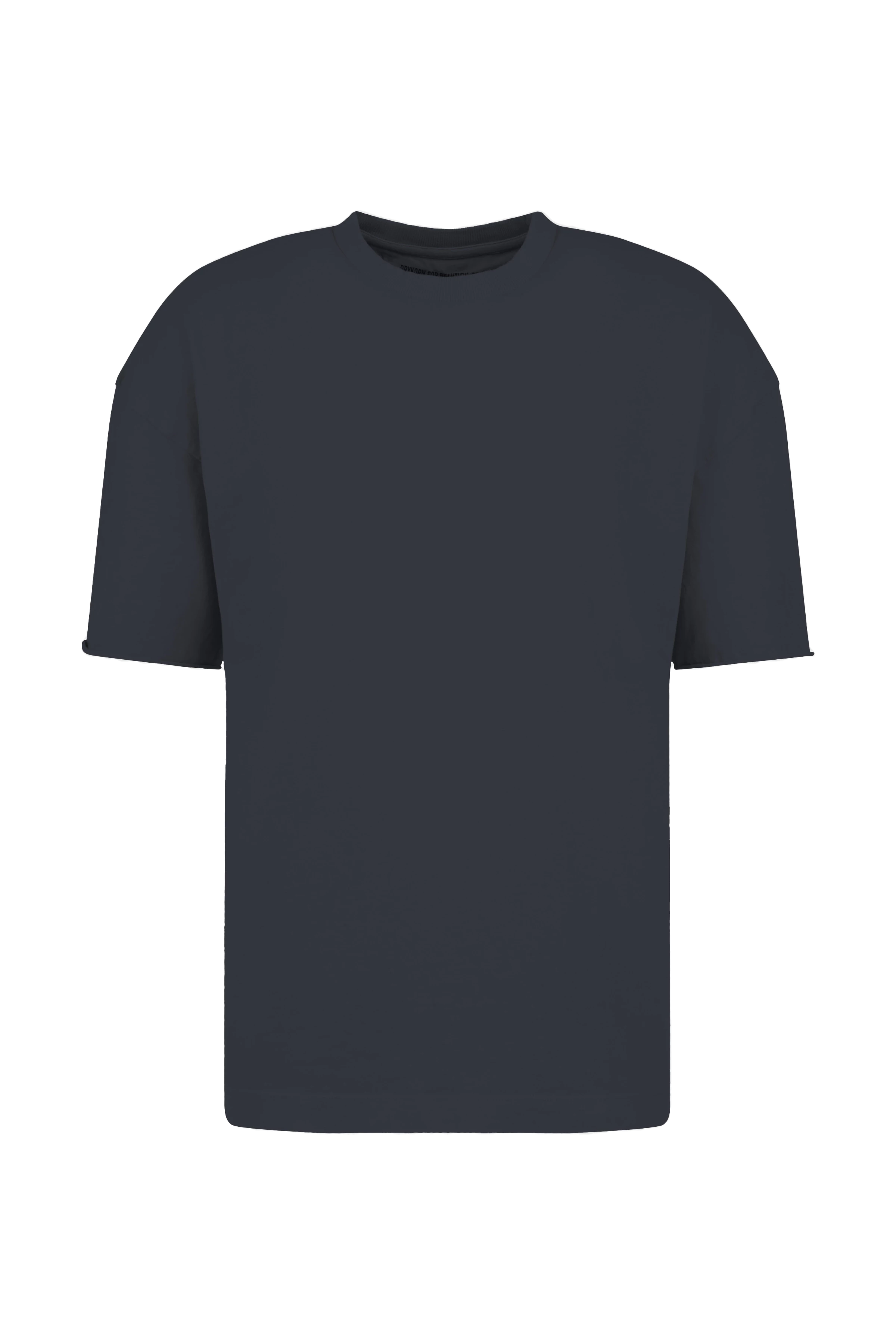 EROS - T-Shirt mit rollender Kante in Garment Dyed Baumwolle - Herren - grau - Freisteller Frontansicht