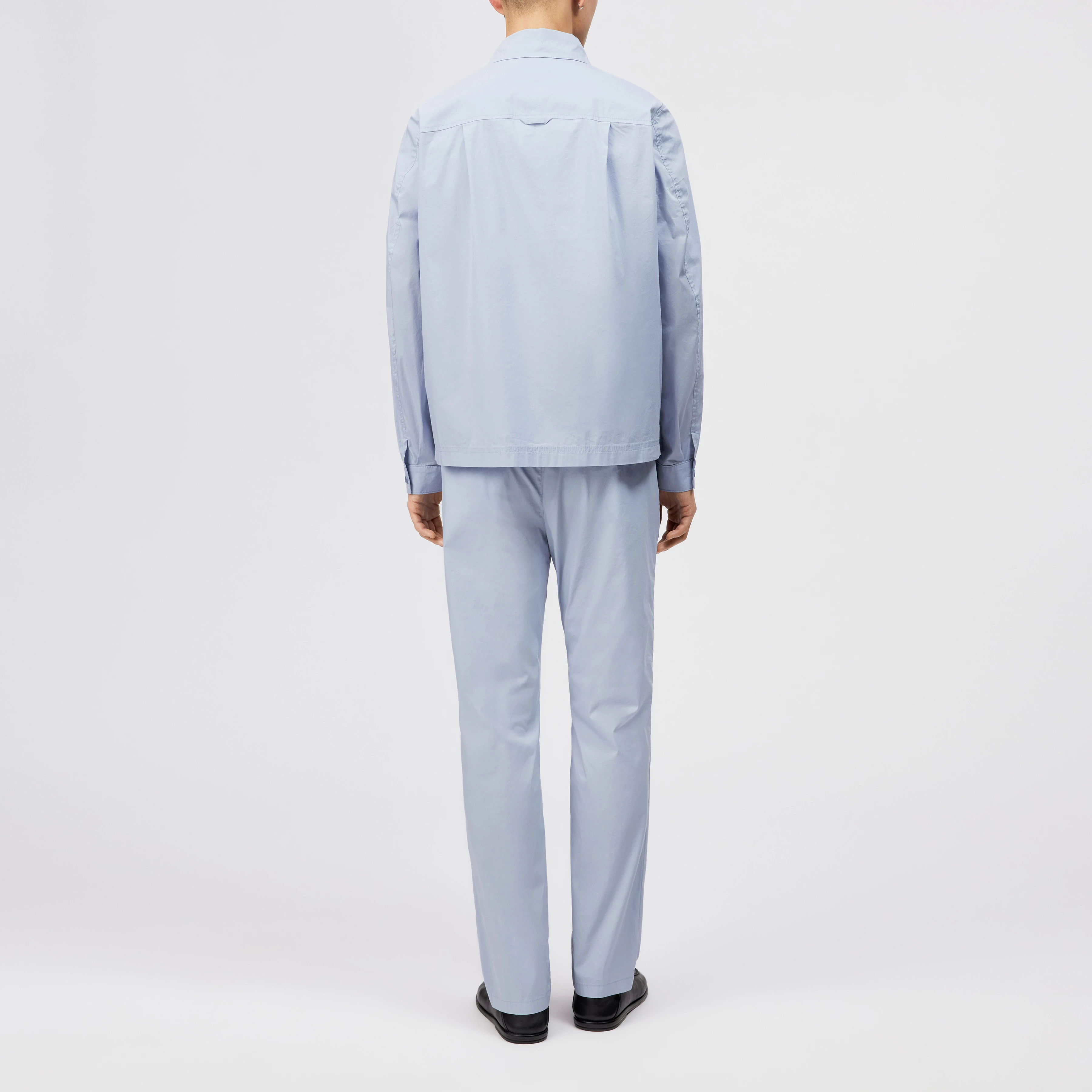 MACTO_Z - Regular Fit Hemd mit Zipper im Baumwolle-Mix - Herren - blau - Rückansicht