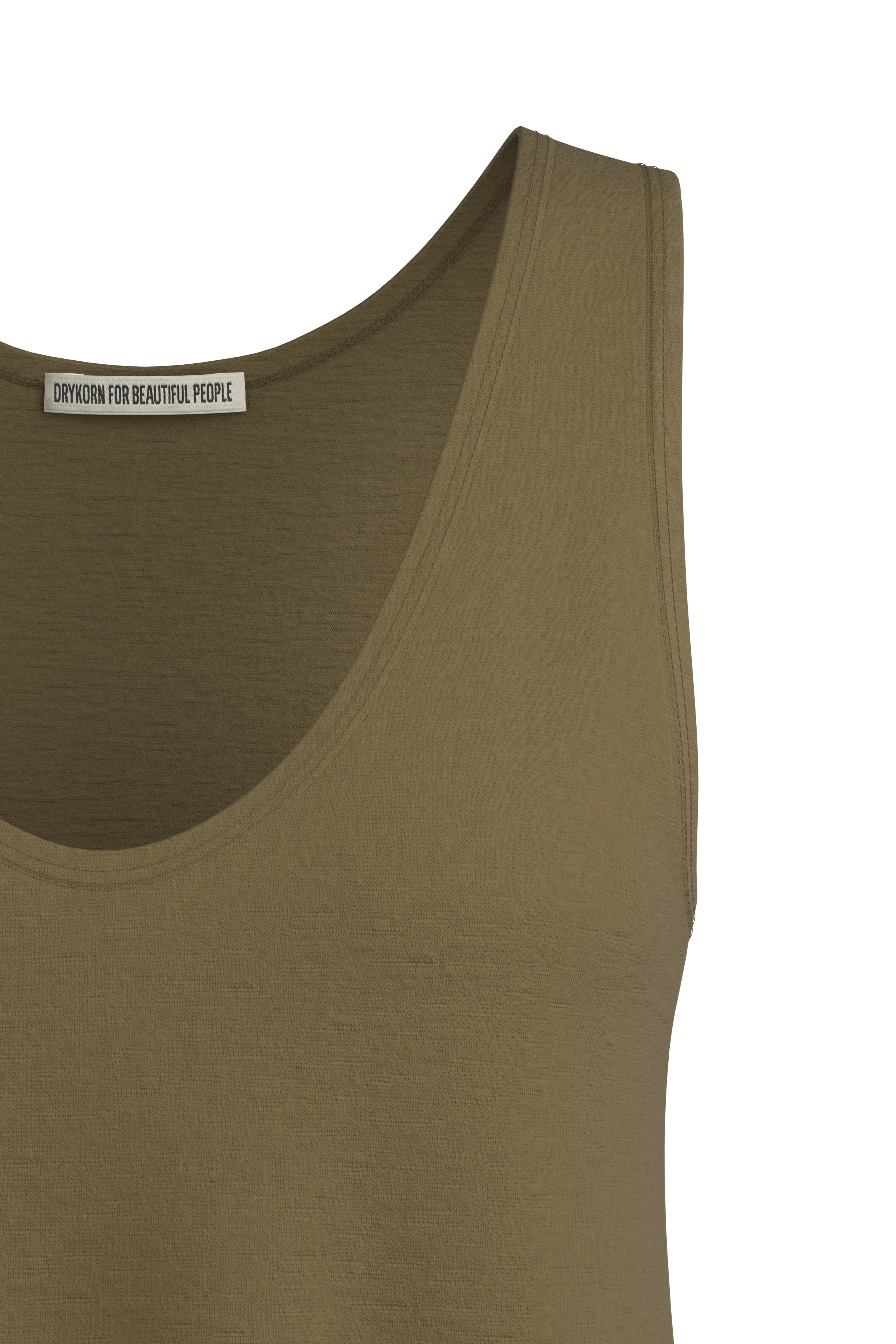 SAIMI - Jerseytop aus Baumwolle - Damen - grün - Freisteller Detailansicht