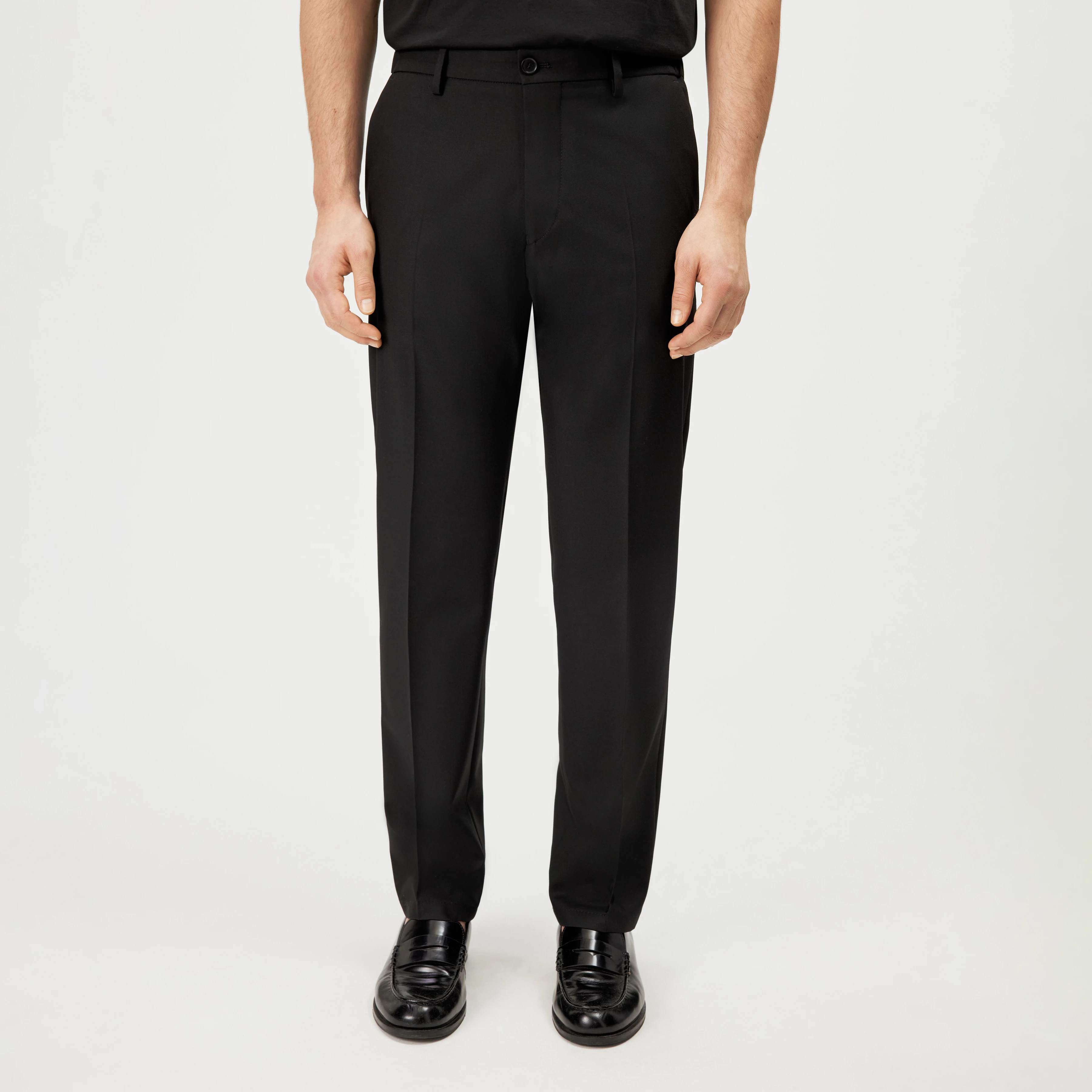 AJEND_RGLR_SK - Tailored trousers in wool blend - men - black - Frontansicht