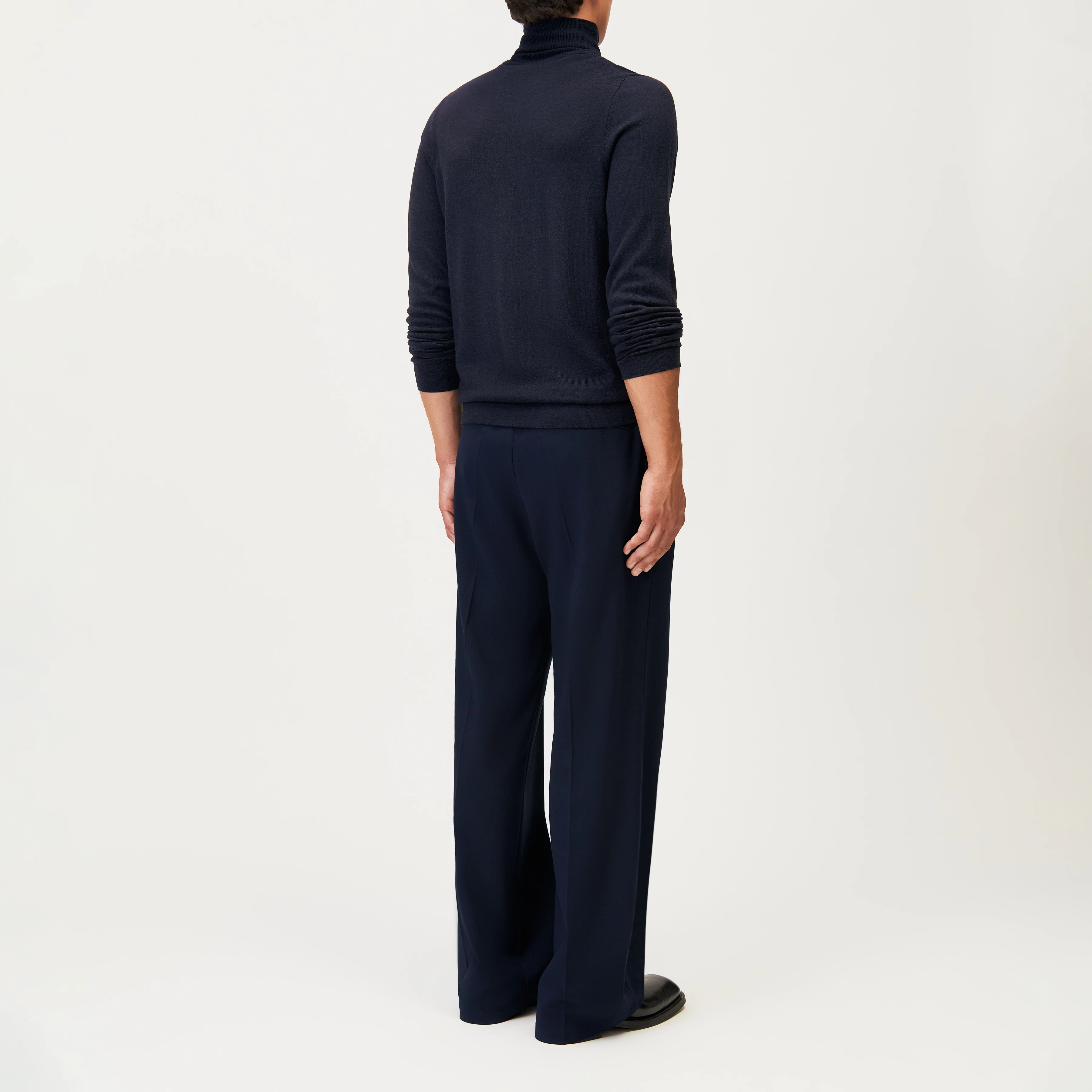 JOEY - Rollkragenpullover in 100% Merinowolle - Herren - blau - Rückansicht