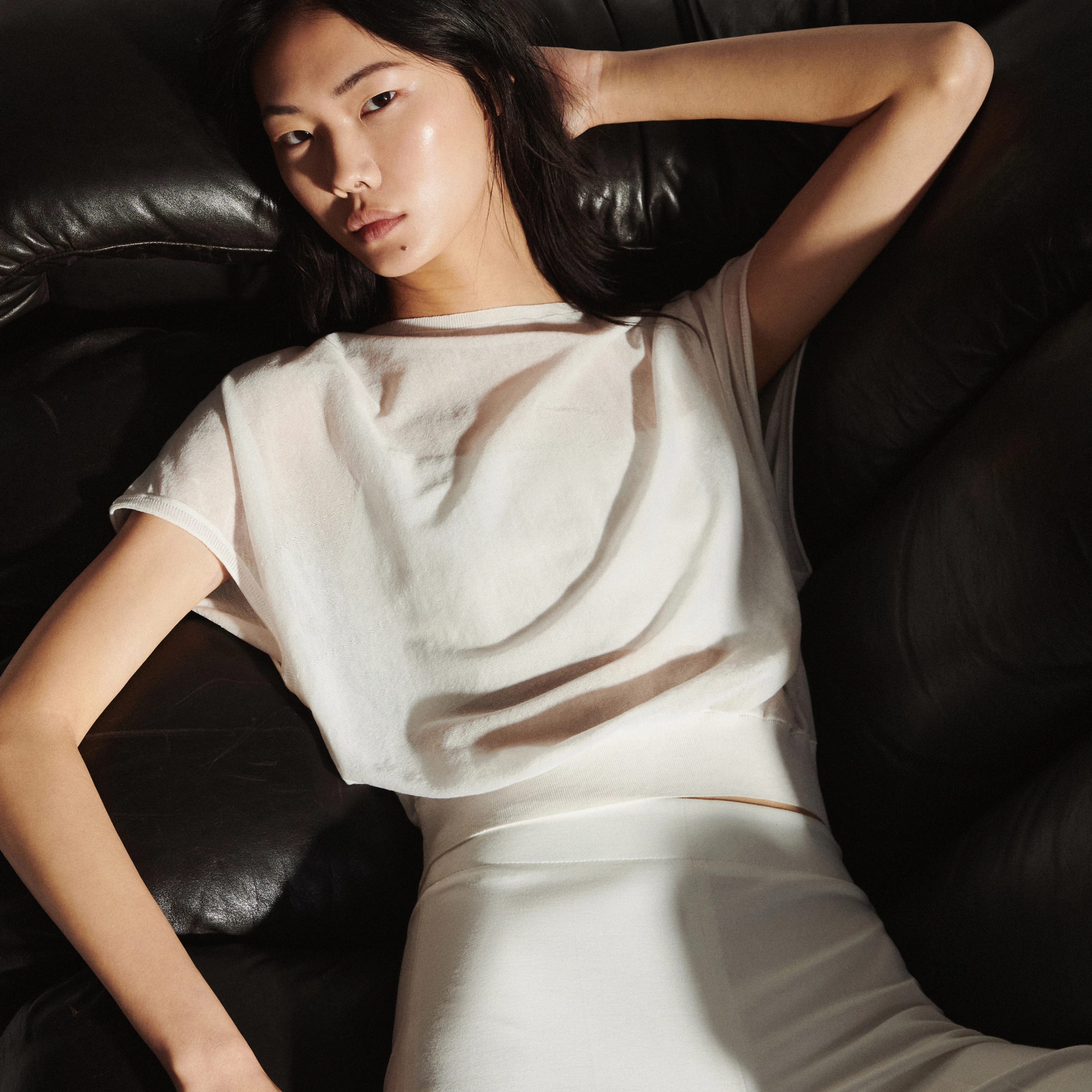 GERLOTTA - Oversized T-Shirt mit U-Boot Ausschnitt - Damen - off white