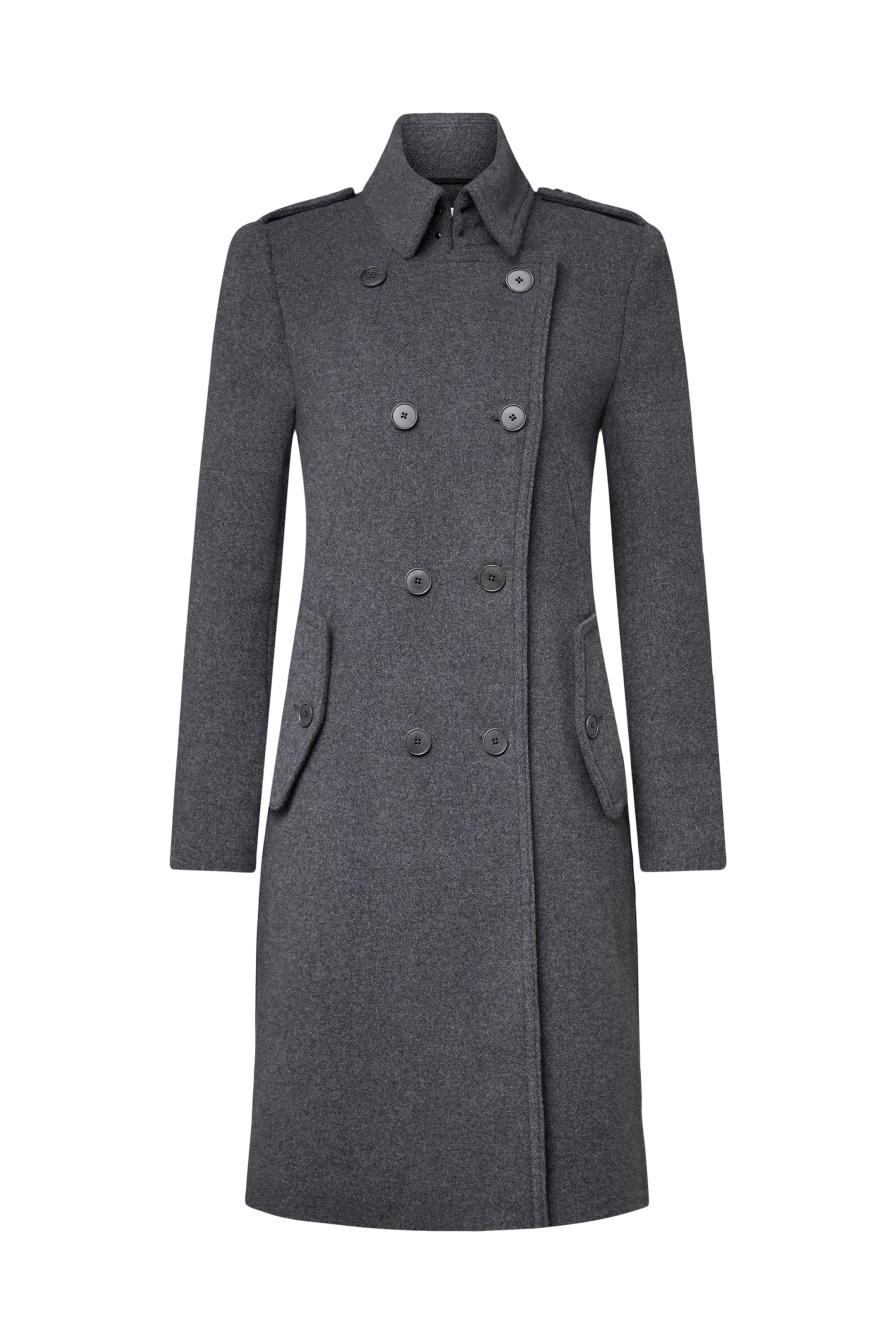 HARLESTON - Uniformmantel in Woll-Mix - Damen - grau - Freisteller Frontansicht