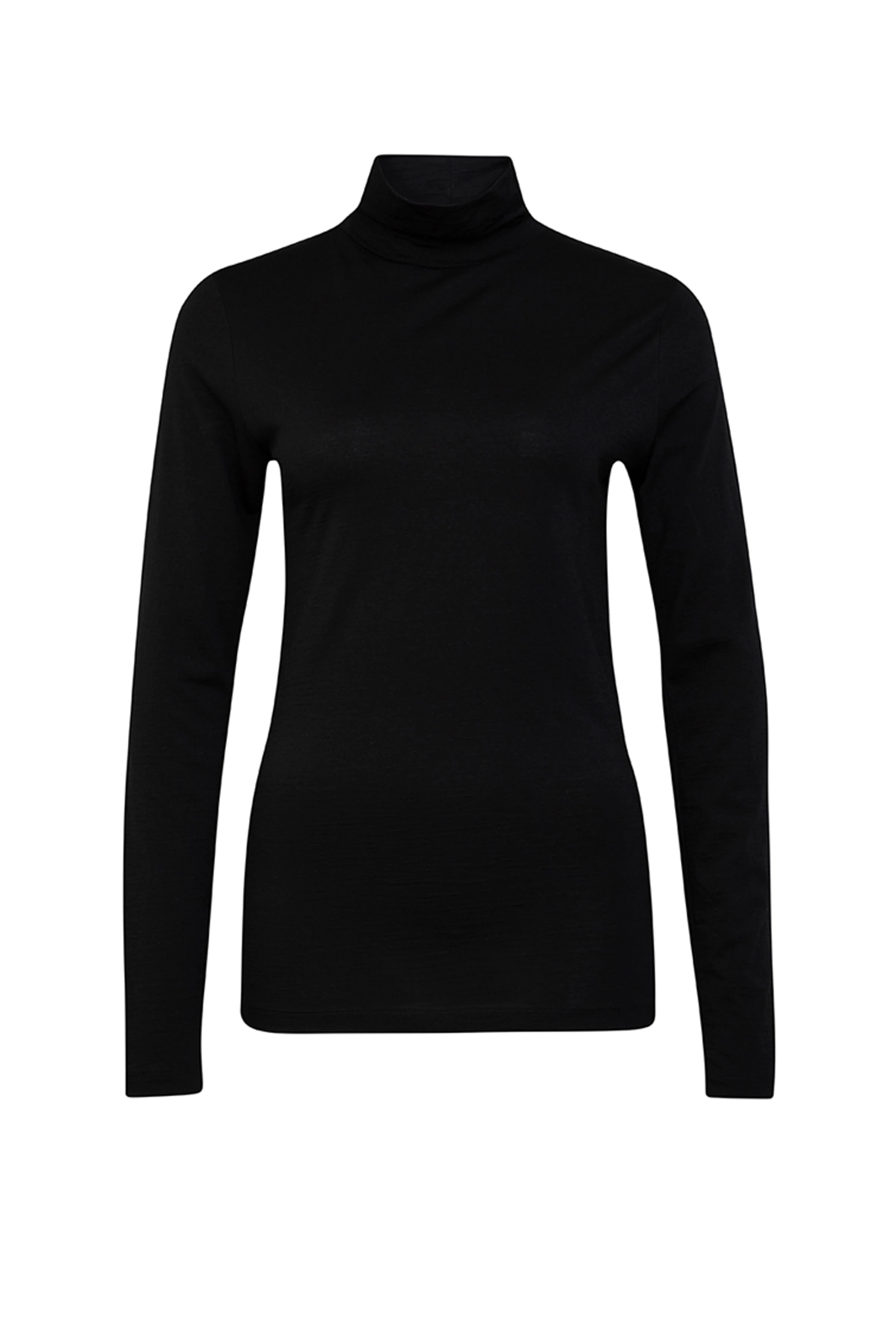 LARNI - Rollkragenpullover aus leichtem Jersey - Damen - schwarz - Freisteller Frontansicht