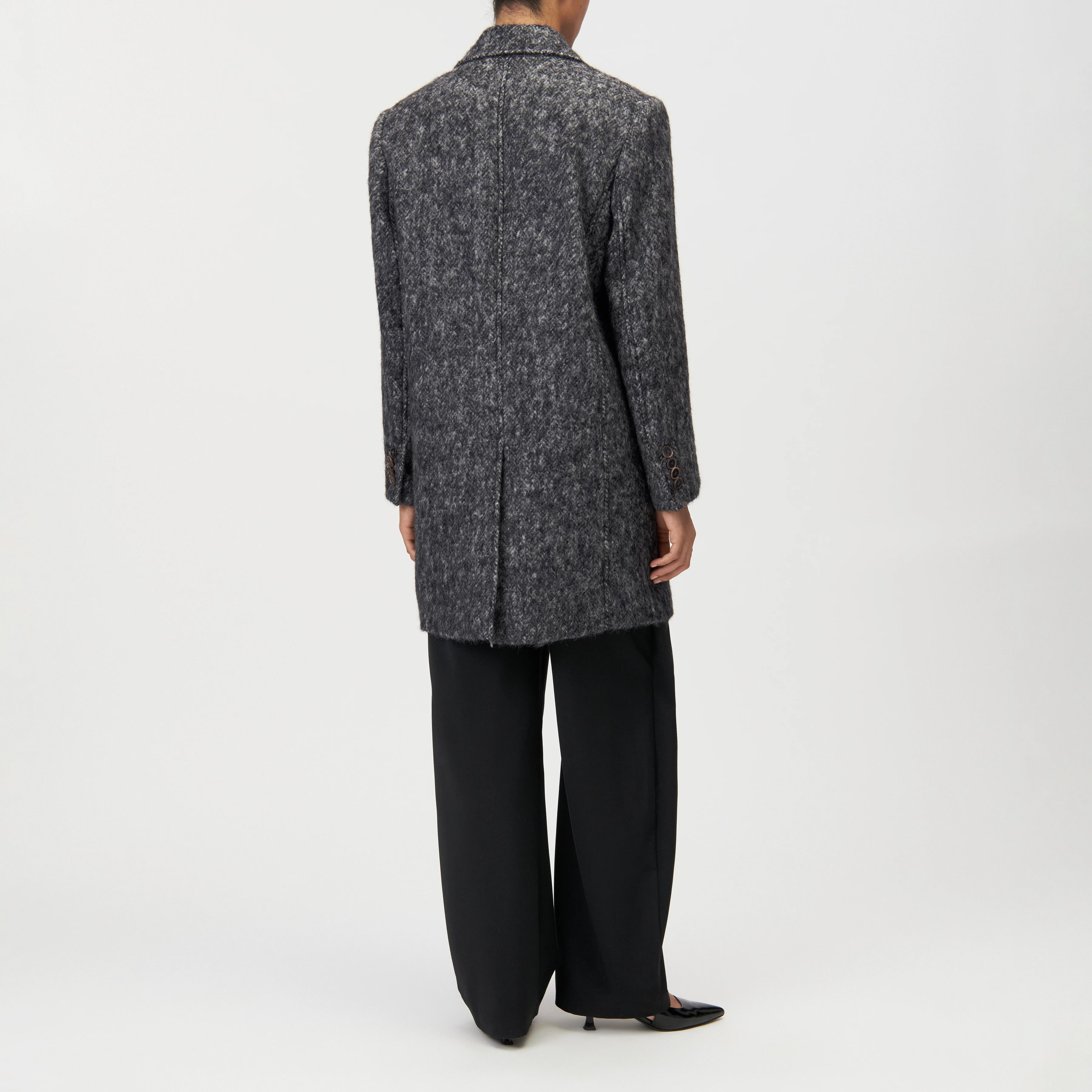 ISFIELD - Relaxed fit alpaca blend coat - women - grey - Rückansicht