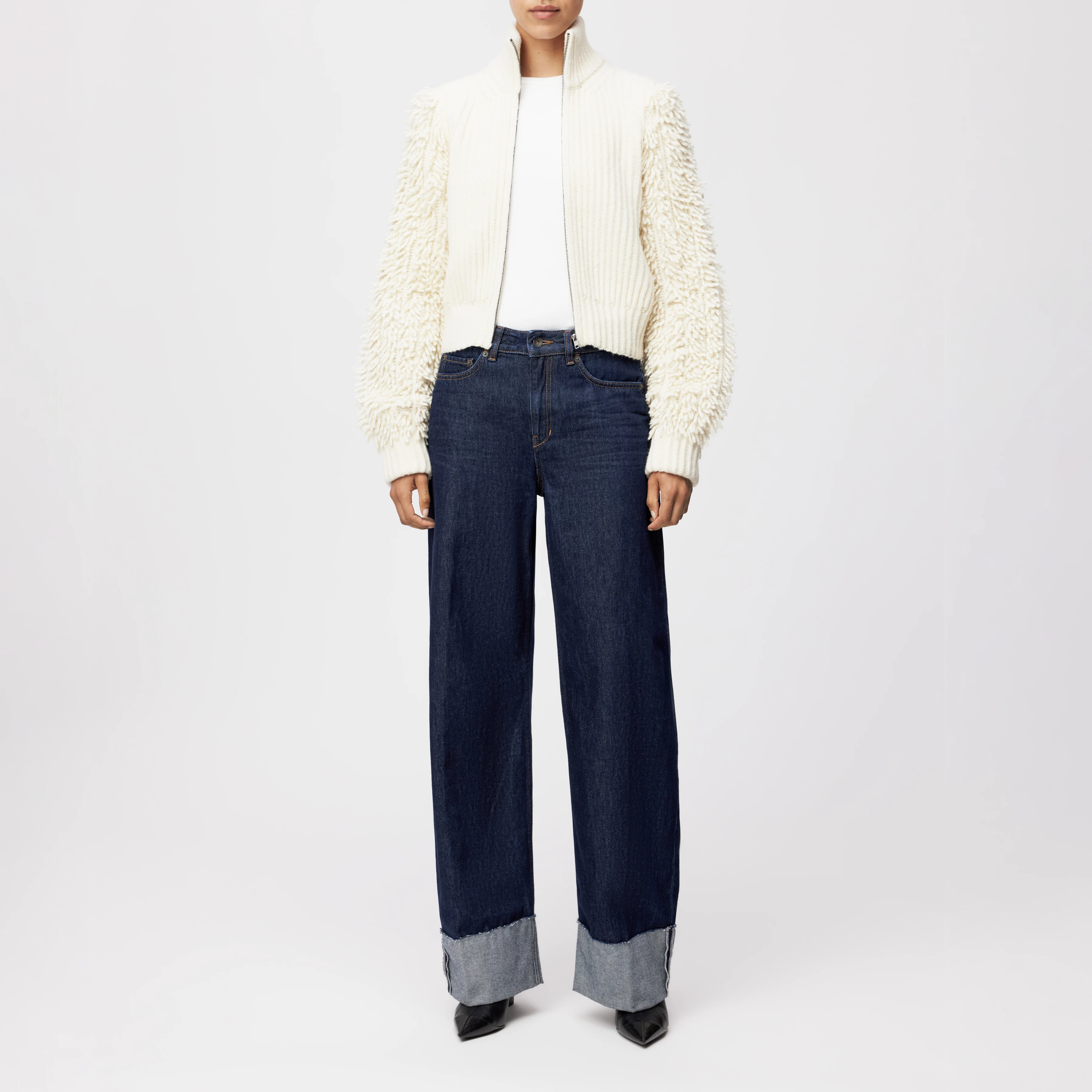 BEARANI - Cardigan in virgin wool - women - off white - Ganzkörper-Frontansicht