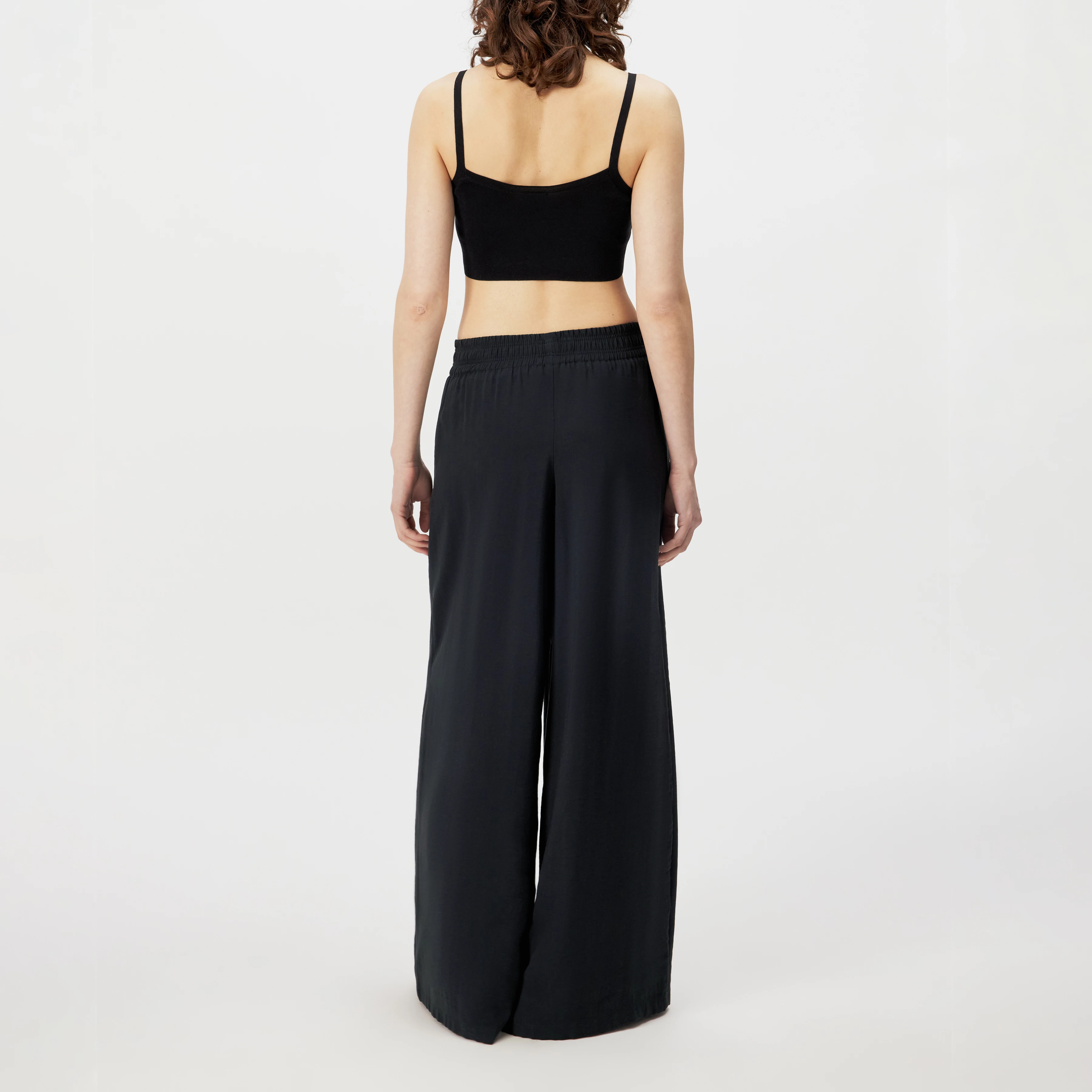 CEILING - Pantalon ample en twill fluide. - women - noir - Rückansicht