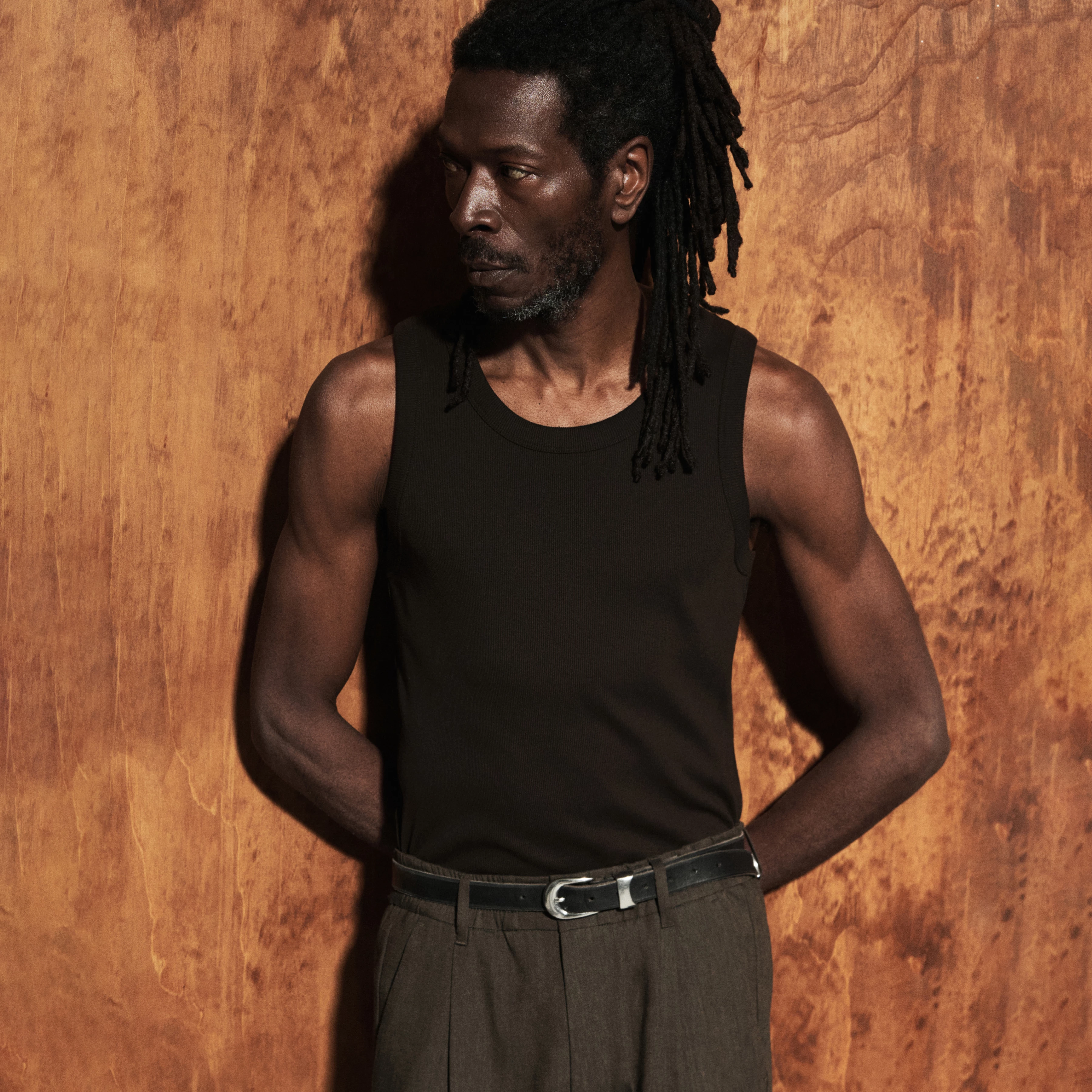 NATHAN - Body-fitted ribbed cotton tank top - men - black