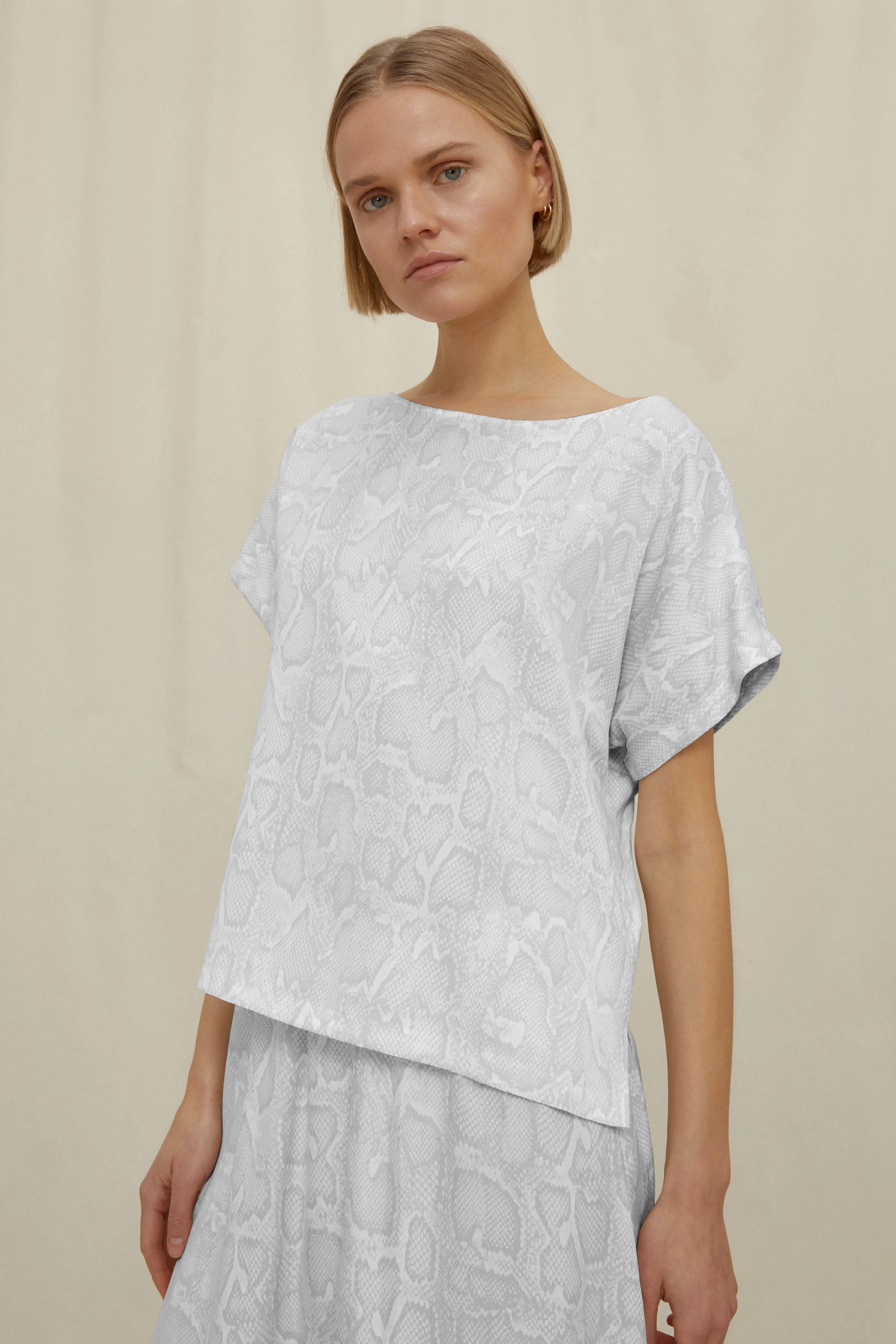 SOMIA - Kurzarmbluse - Damen - grau - Seitenansicht