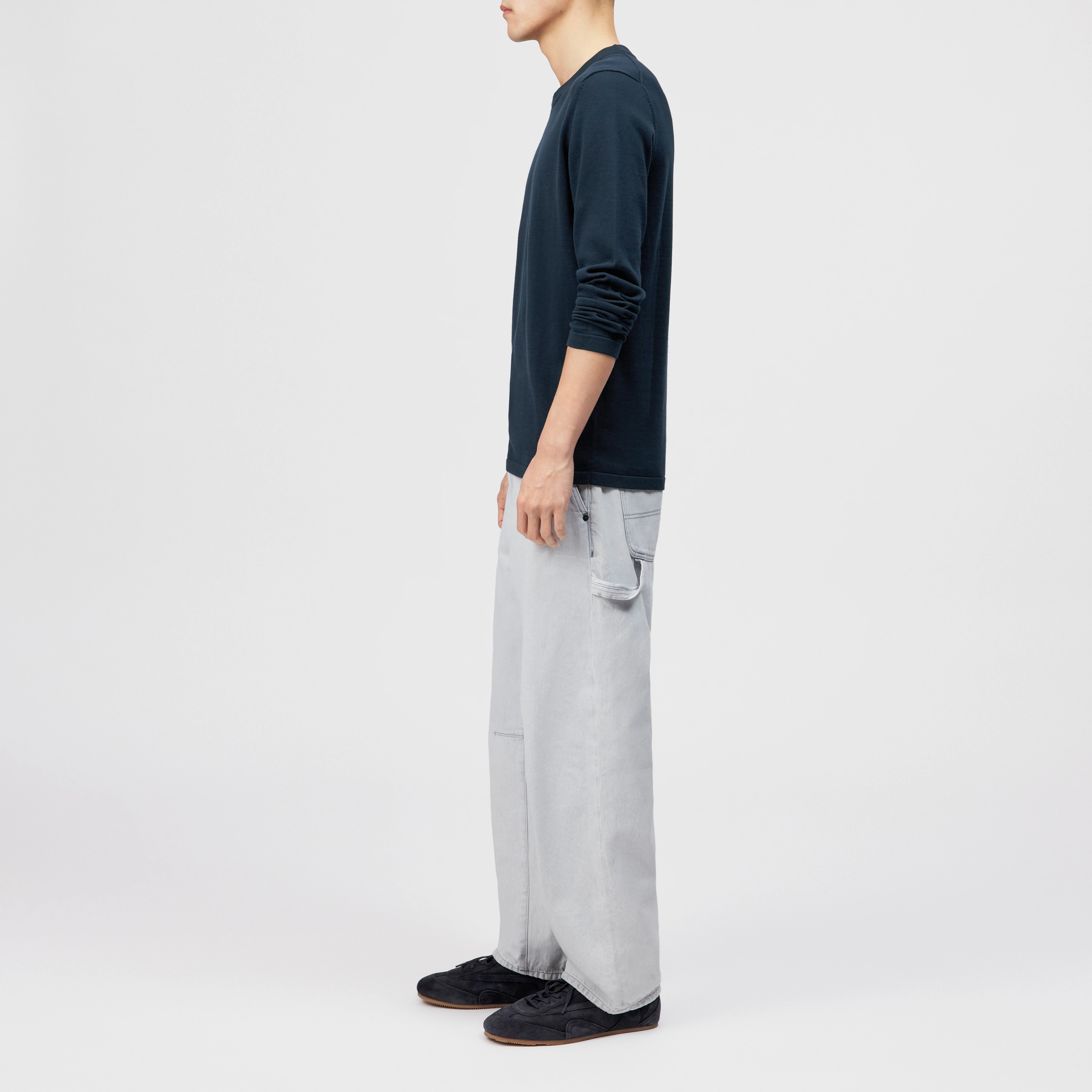 IRMINO - Long sleeve in pure cotton - men - blue - Seitenansicht