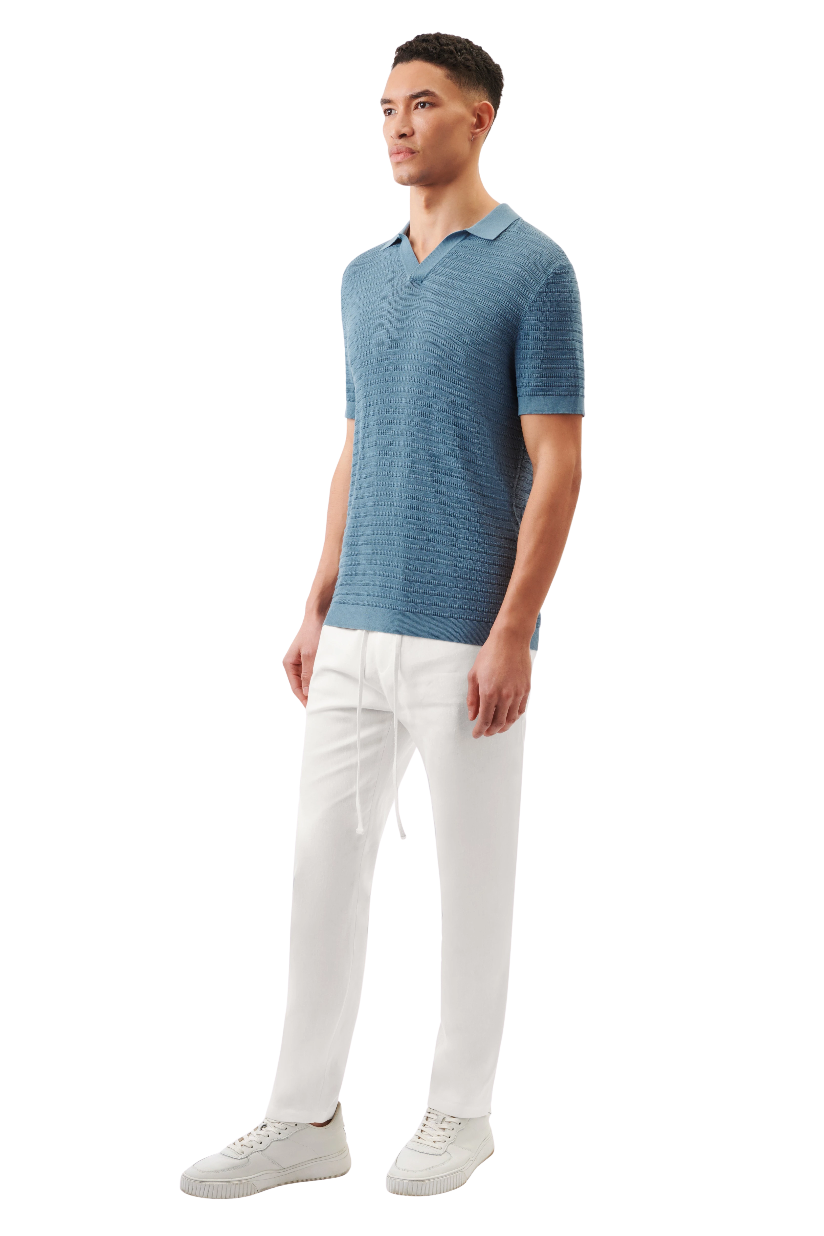 BRAIAN - Strick-Polo in mercerisierter Baumwolle - Herren - blau - Freisteller Platzhalter