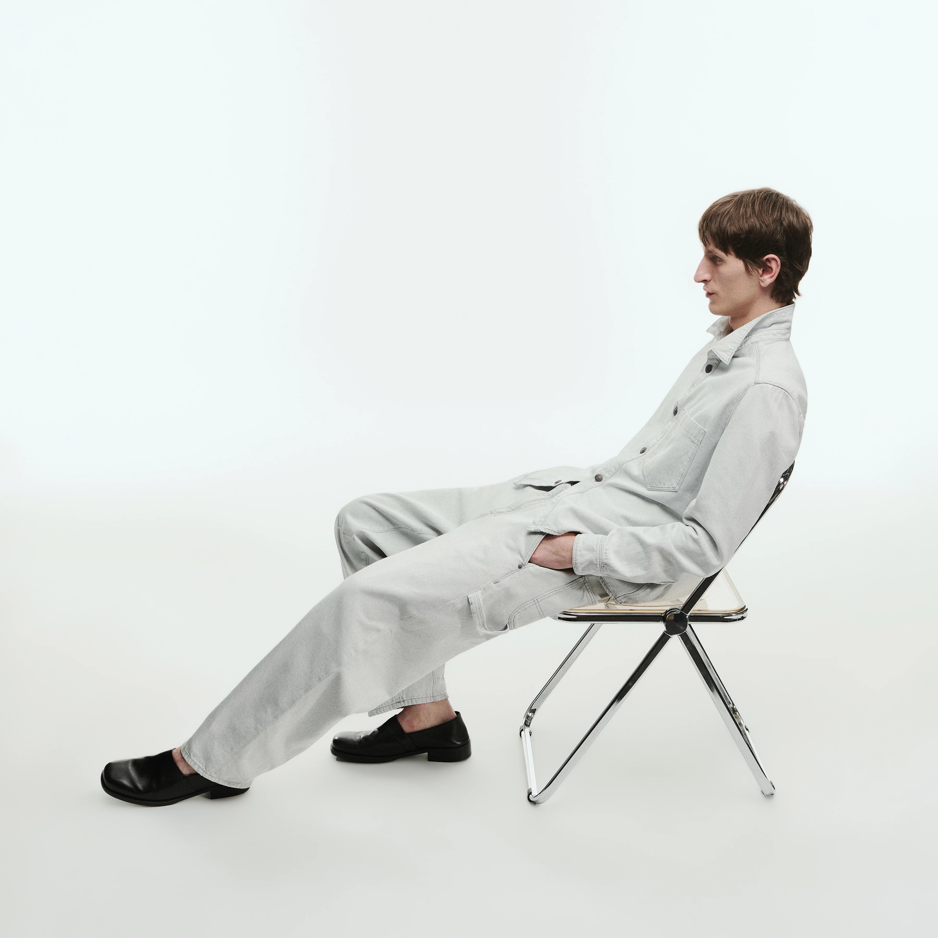 GONAGO - Denim utility trousers - men - grey