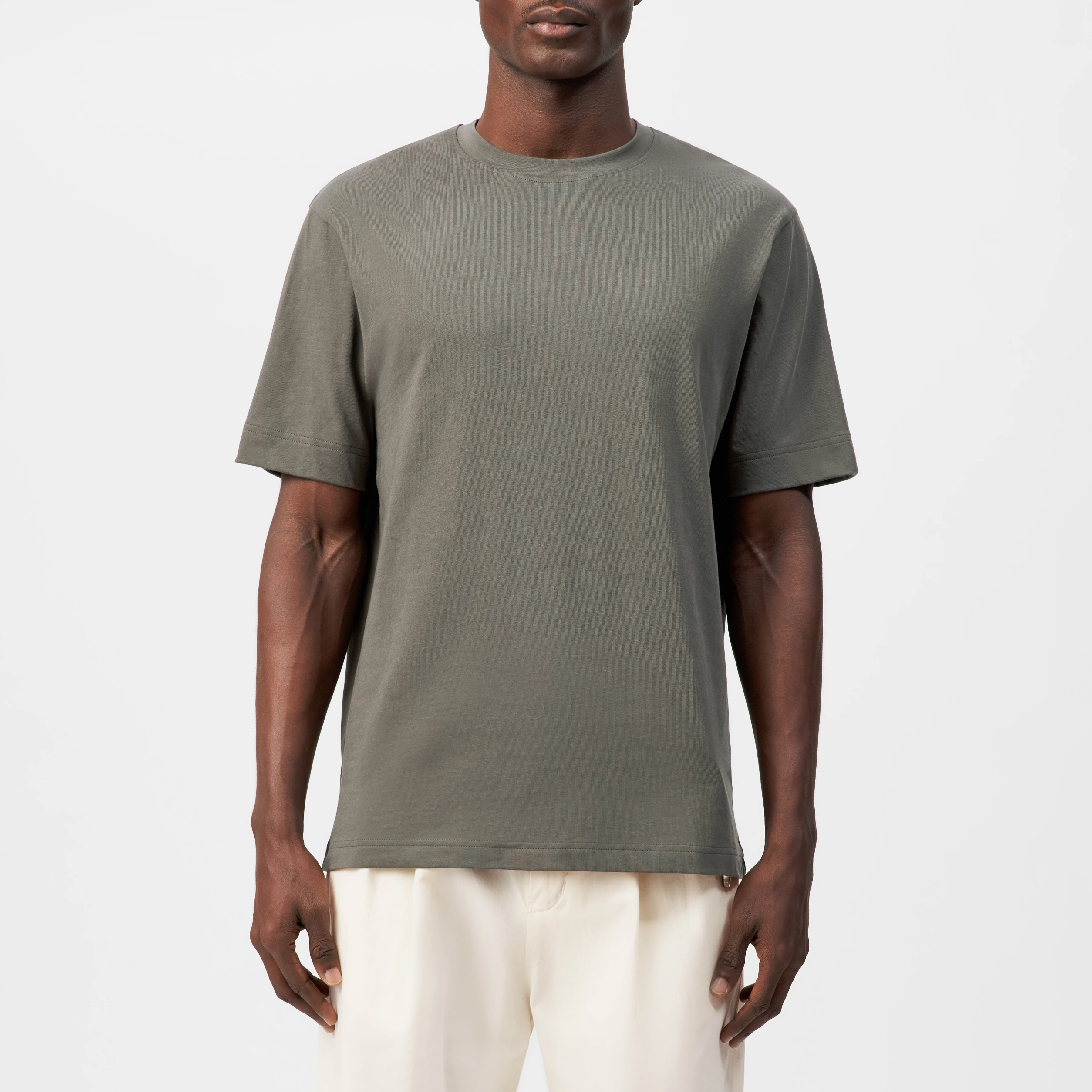 RAPHAEL - T-shirt in pure cotton - men - green - Frontansicht