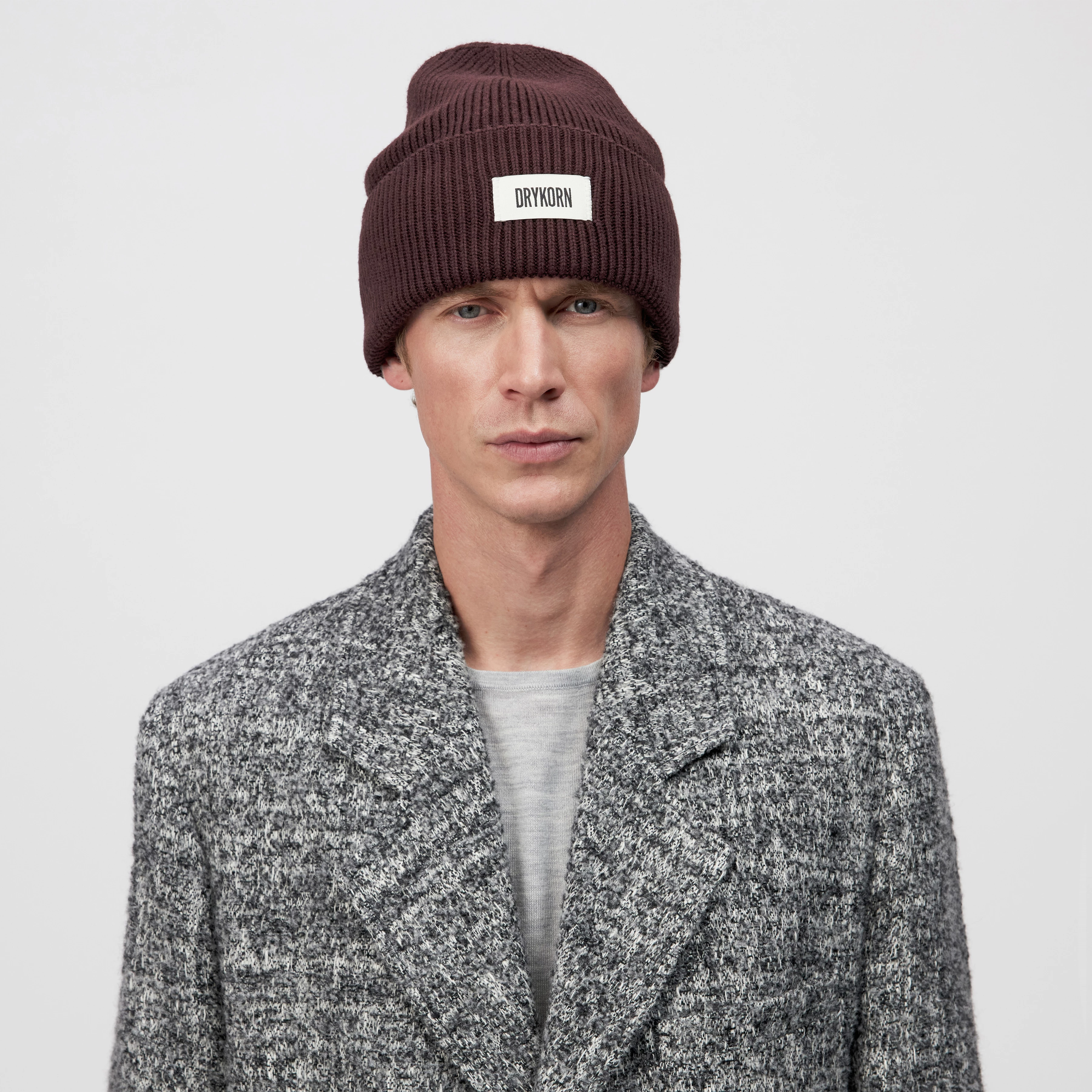 LOAH_3 - Beanie in Baumwoll-Mix - Unisex - rot - Rückansicht