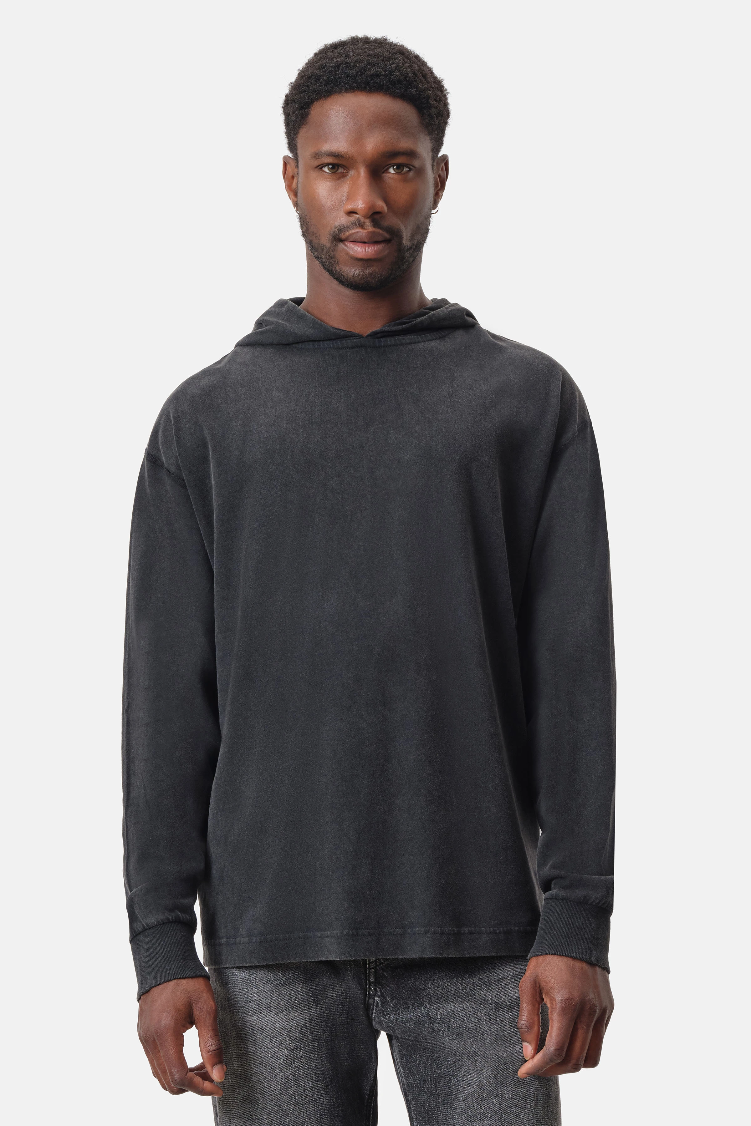 MILAV - Hoodie in gewaschener Optik - Herren - grau - Frontansicht