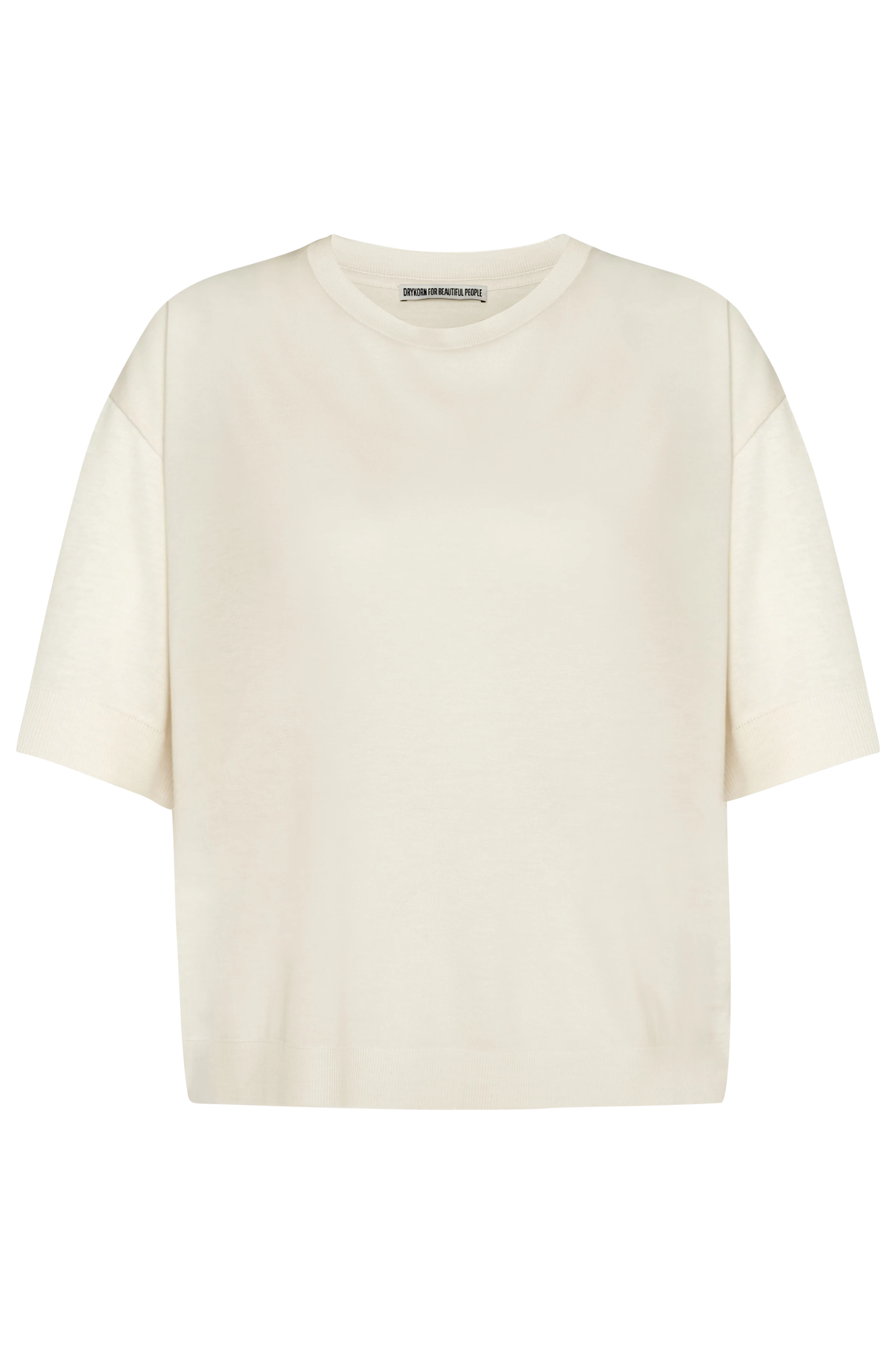 LILANI - Cropped T-shirt in a knitted look - women - beige - Freisteller Frontansicht