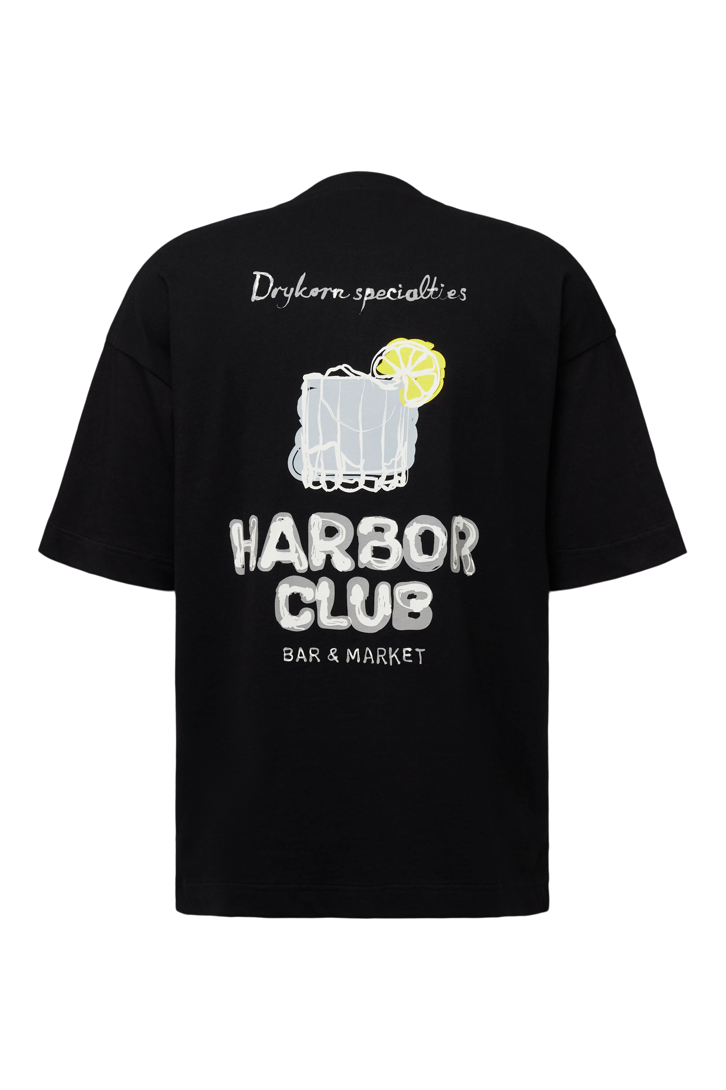 KAYRO_HC - Relaxed Fit T-Shirt in reiner Baumwolle mit Print - Herren - schwarz - Freisteller Rückansicht