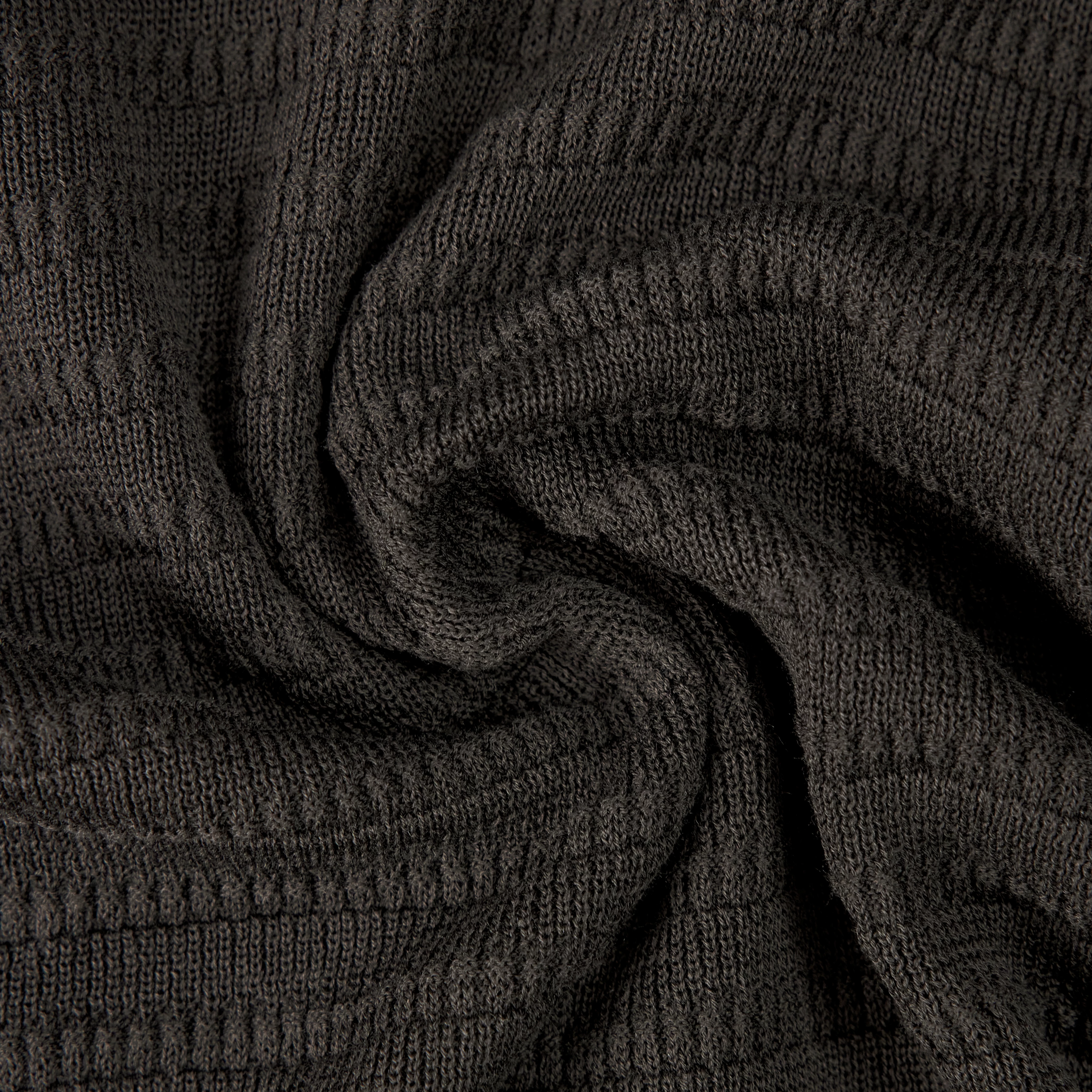 BRAIAN - Gebreide polo in gemerceriseerd katoen - heren - bruin - Materialbild (B2C)