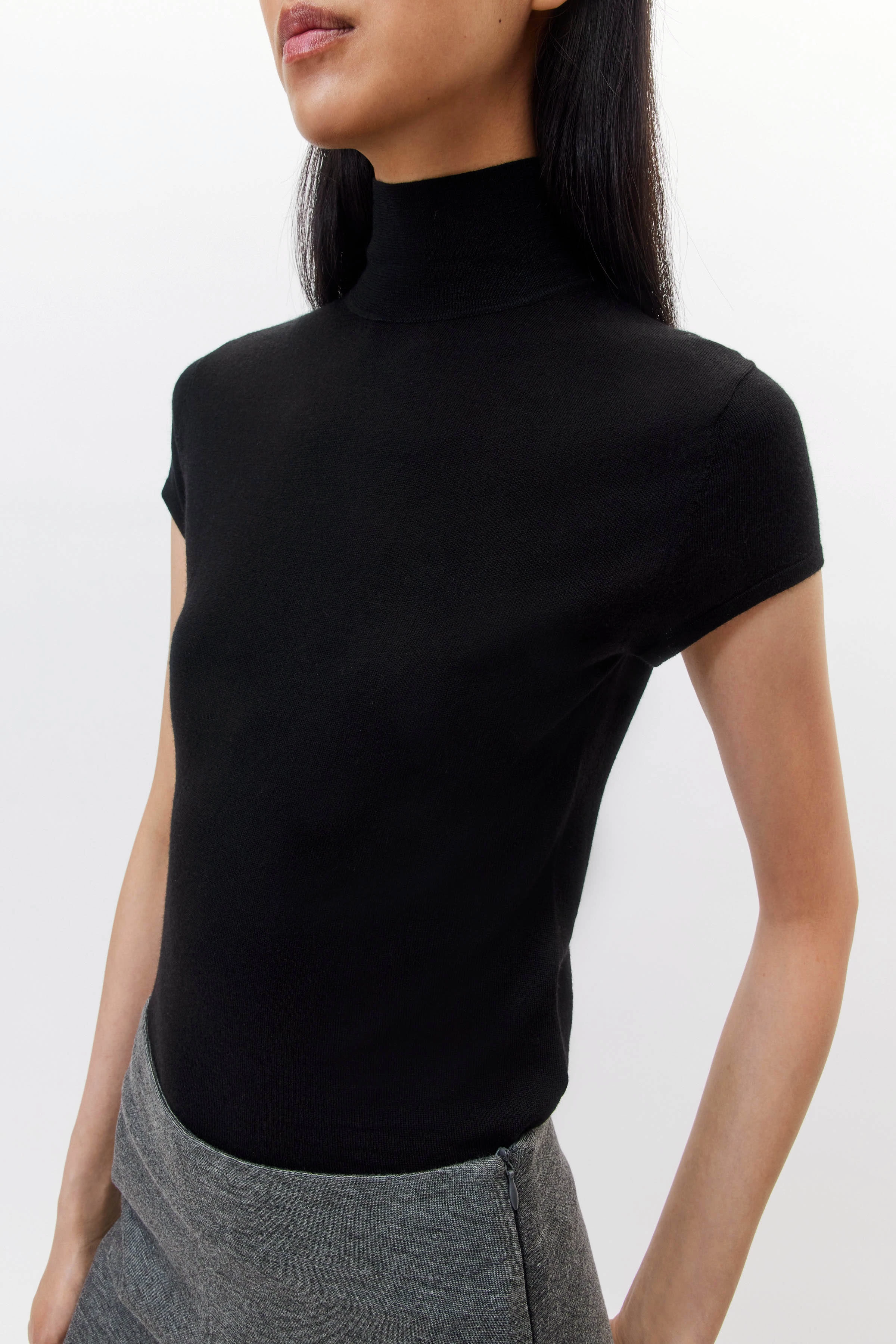 IRIMA - t-shirt in silk-cashmere mix - women - black - Seitenansicht