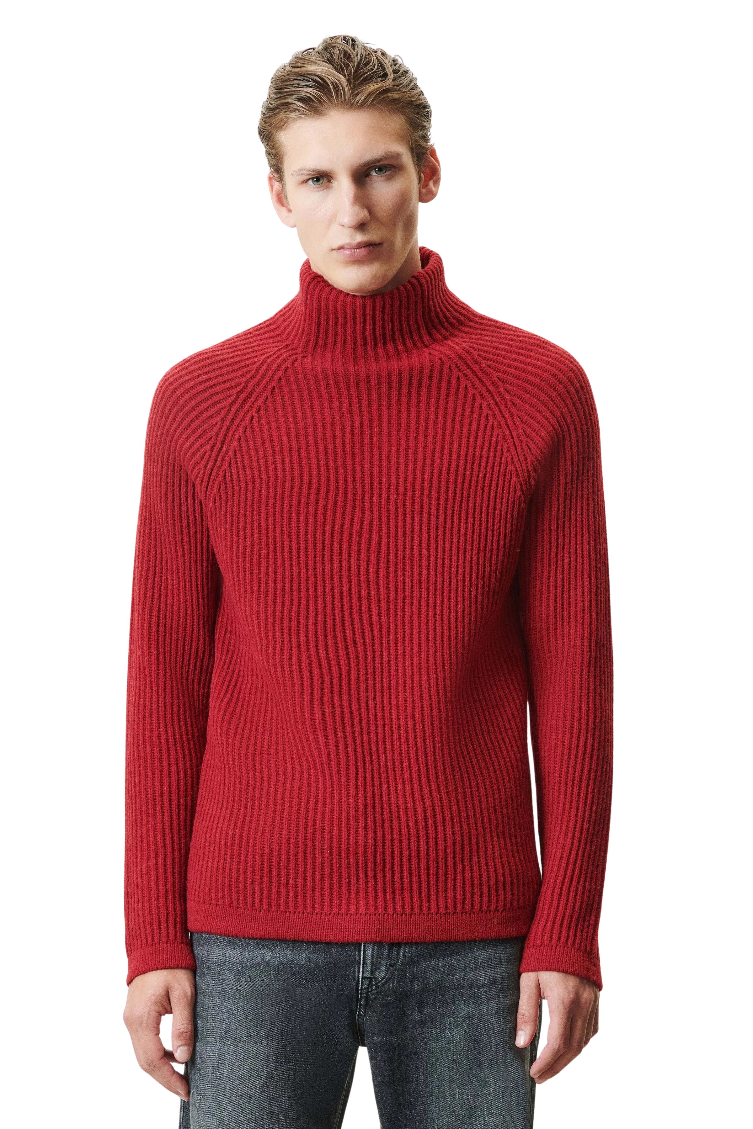 Wool Red Mens Turtleneck LUKAS 6524543 Flame Red – Rudsak