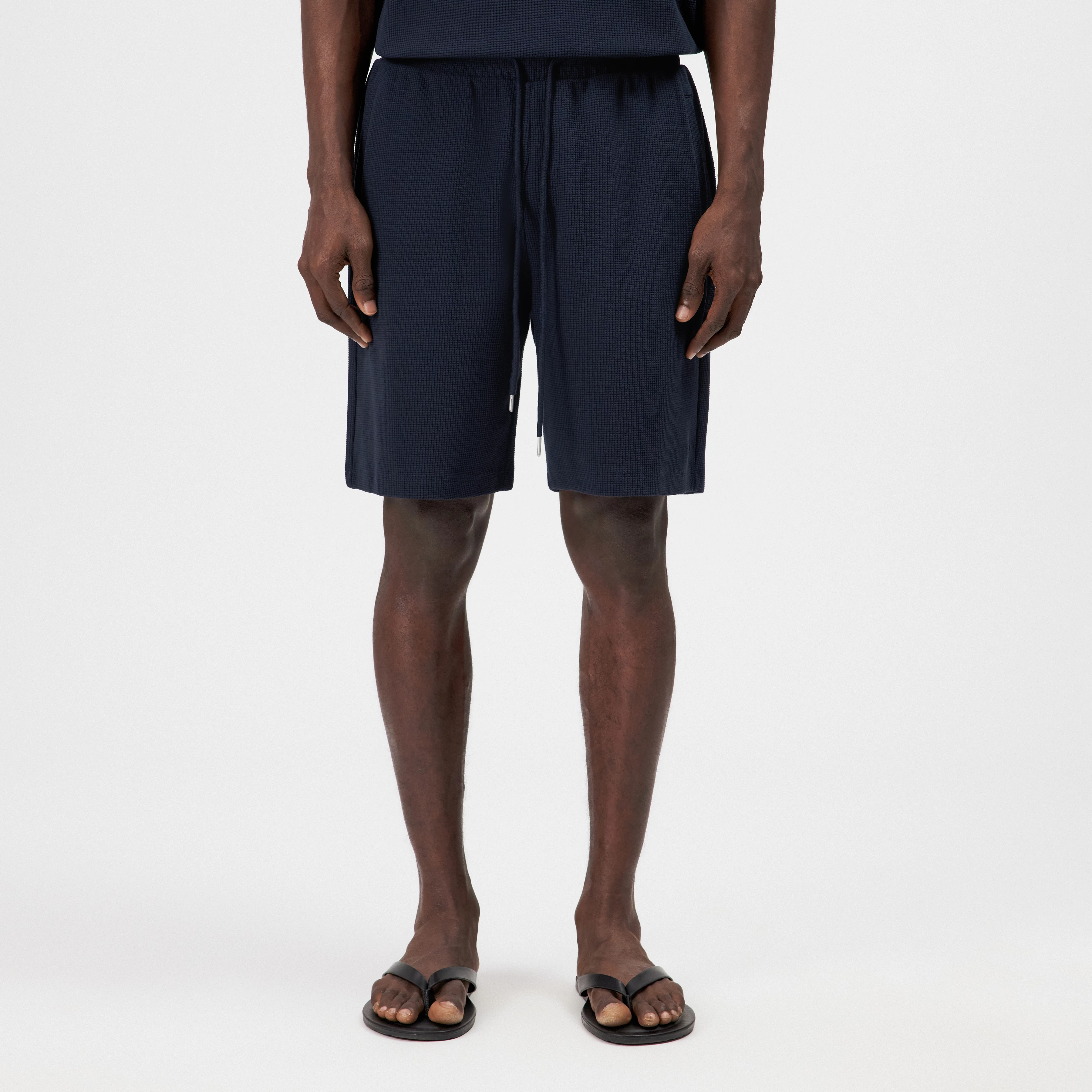 BRIKKO - Casual shorts in heavy jersey - men - blue - Frontansicht