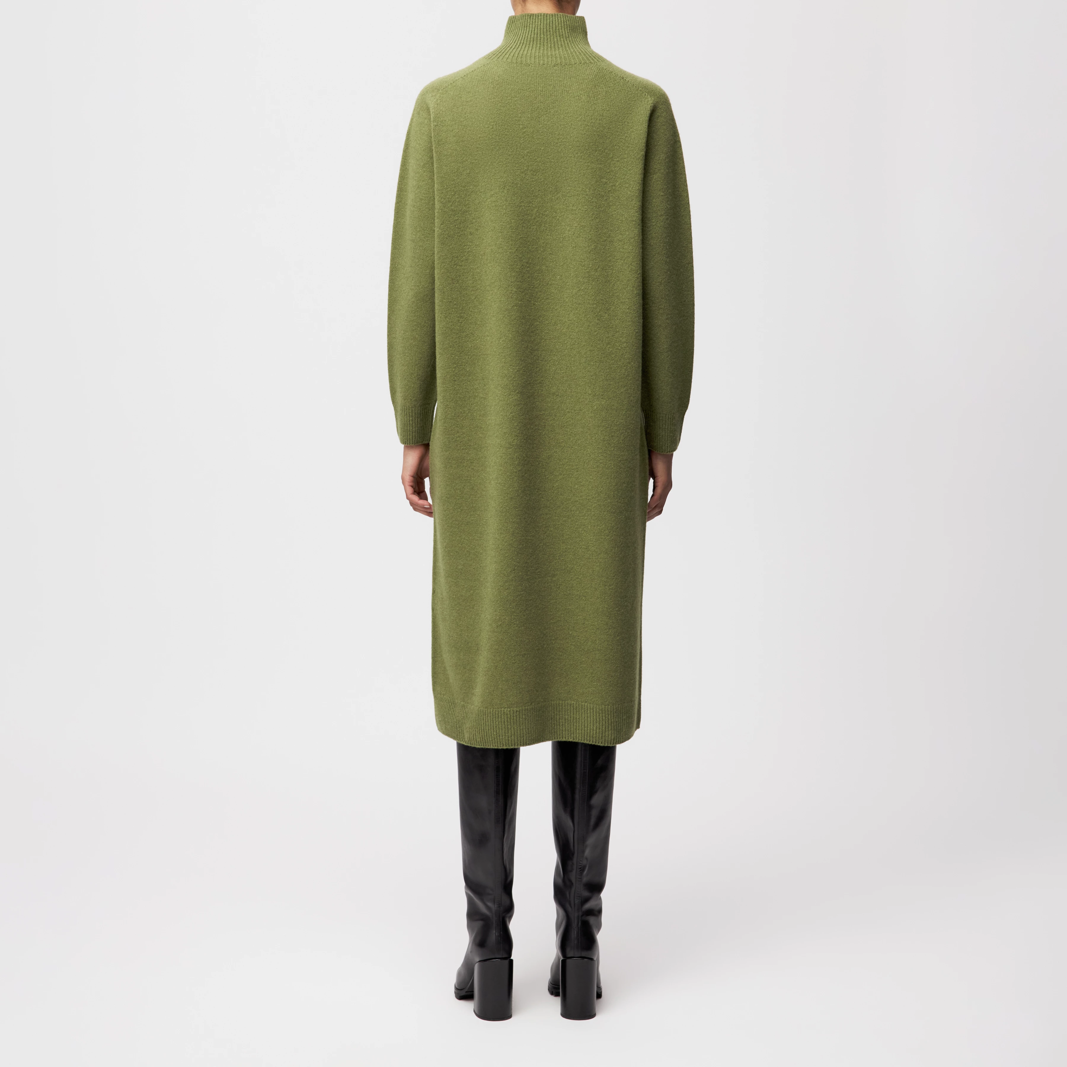 ALINOY - Strickkleid in Schurwolle - Damen - grün - Rückansicht