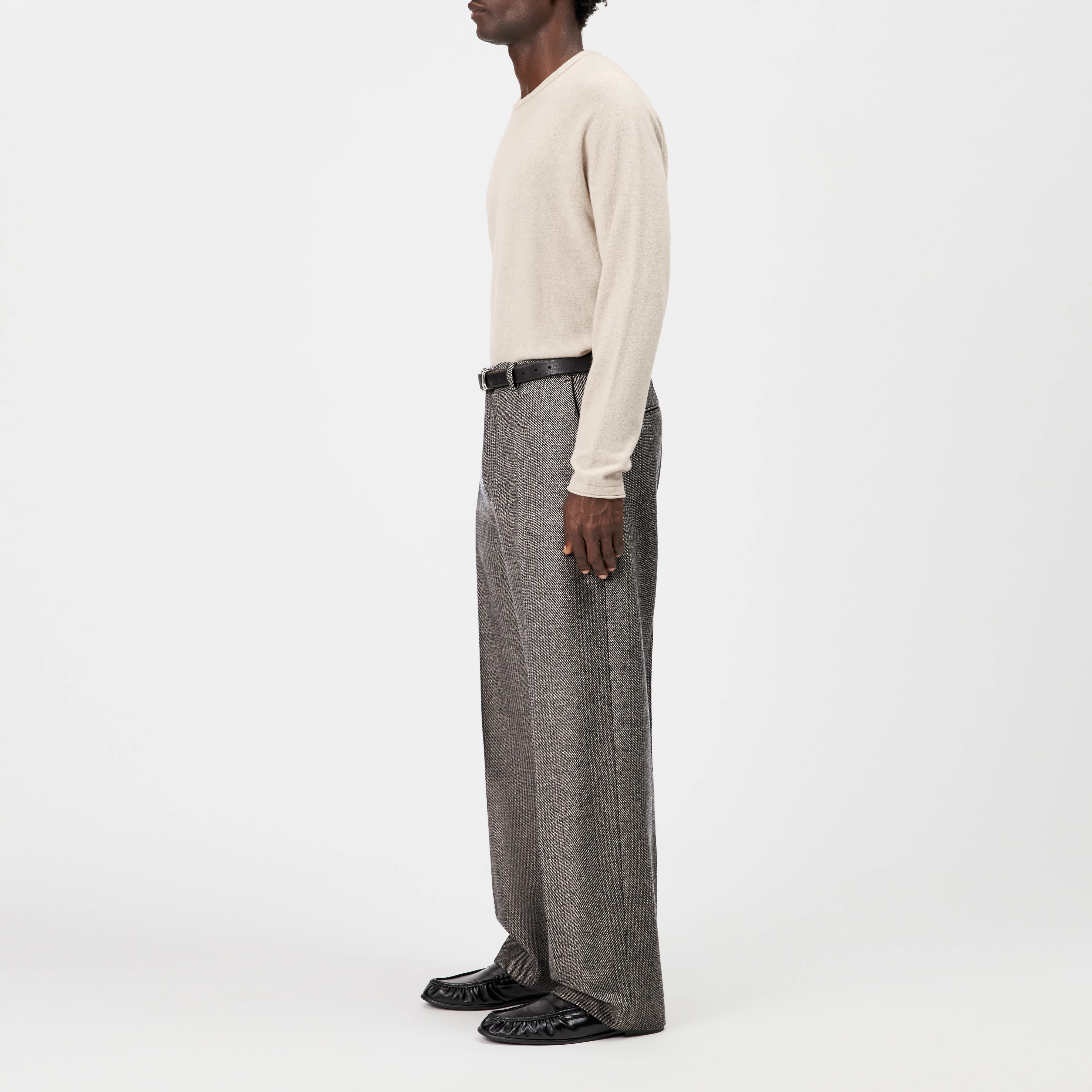 NODACO - Classic trousers in wool blend - men - brown - Seitenansicht