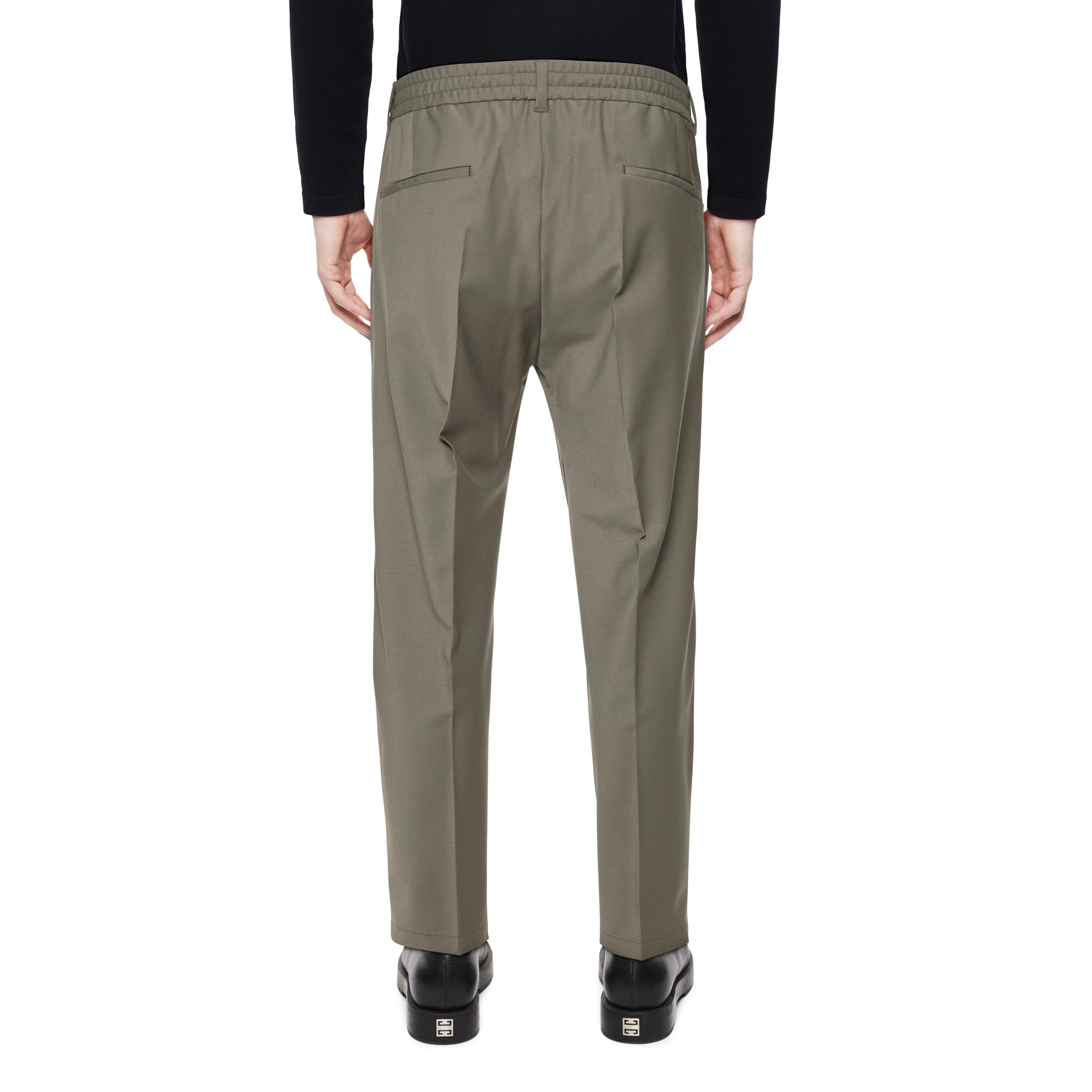 CHASY - Casual Hose mit Bundfalte in Bi-Stretch - Herren - grün - Rückansicht