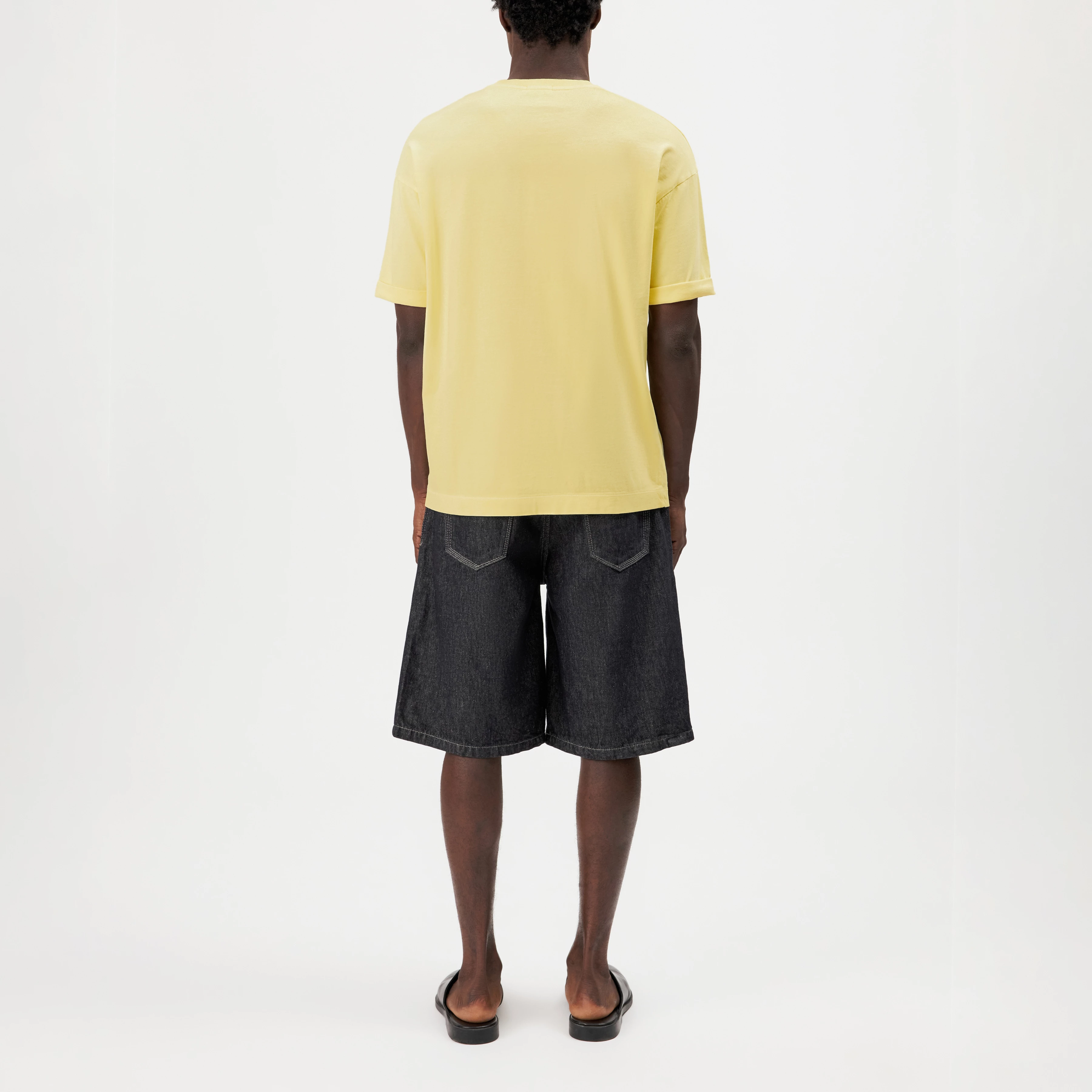 THILO - Relaxed fit T-shirt in soft cotton with washed look - men - yellow - Rückansicht