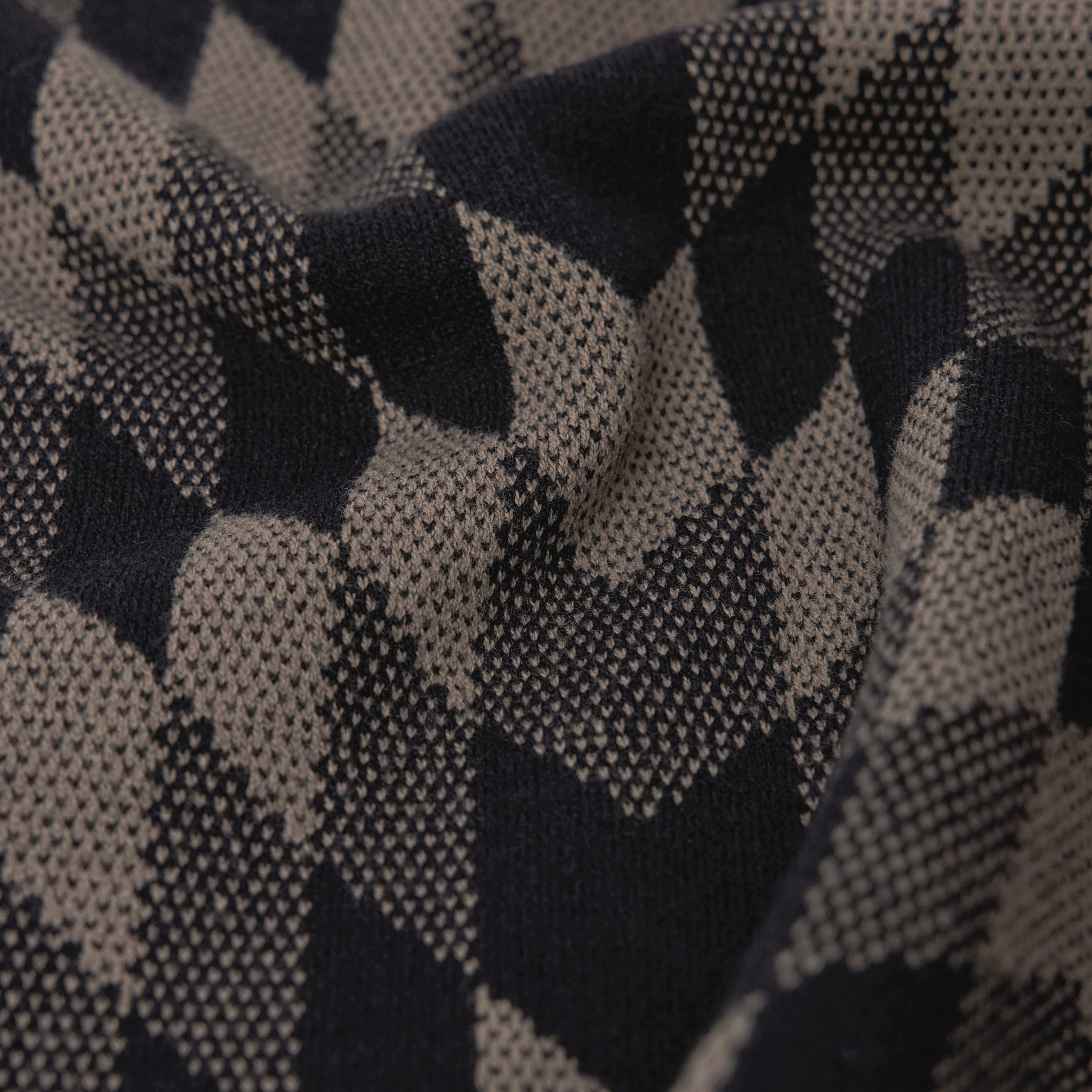 NEELIO - Pullover in Rautenjacquard - Herren - schwarz - Materialbild (B2C)