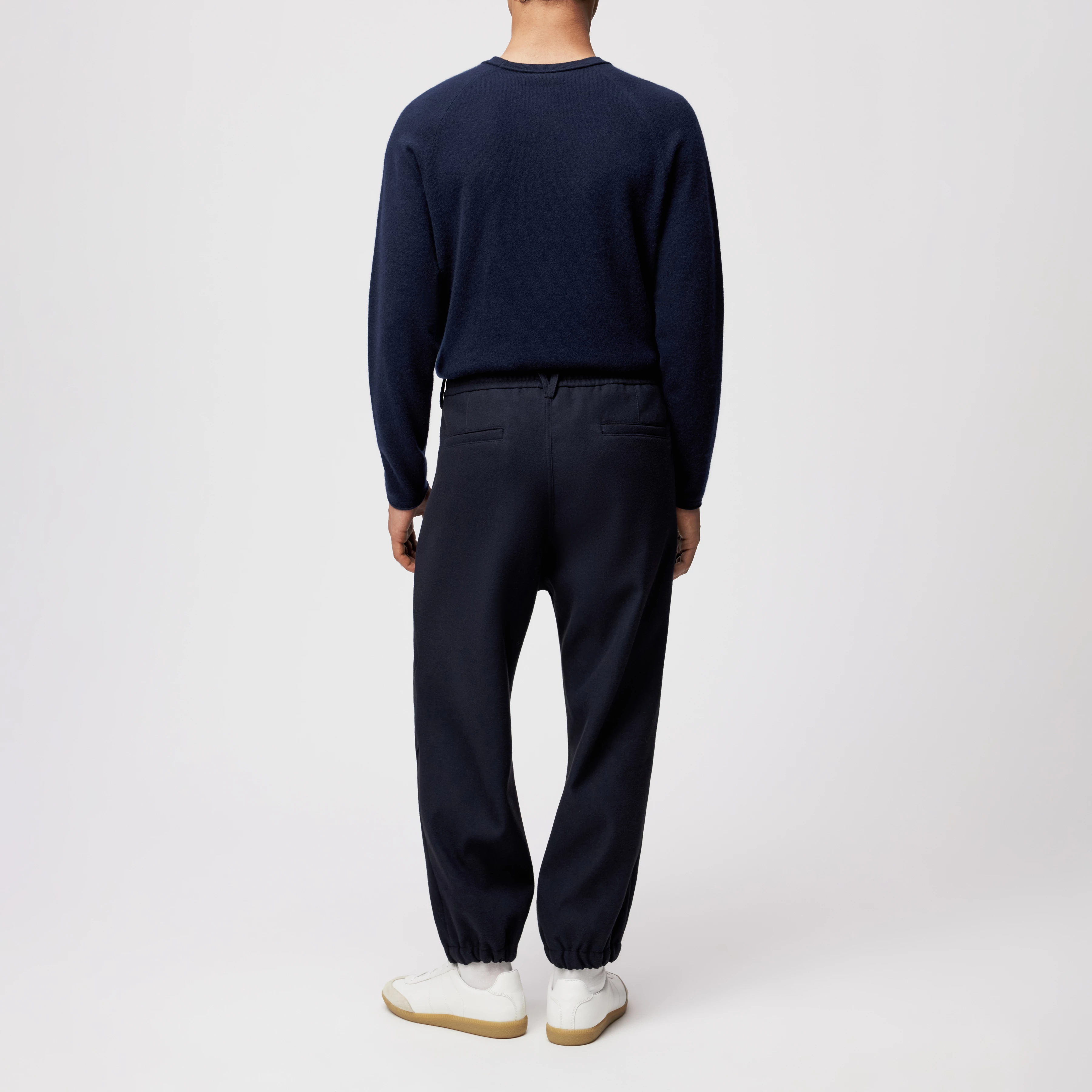 LIROG_C - Utility trousers in soft flannel - men - blue - Rückansicht