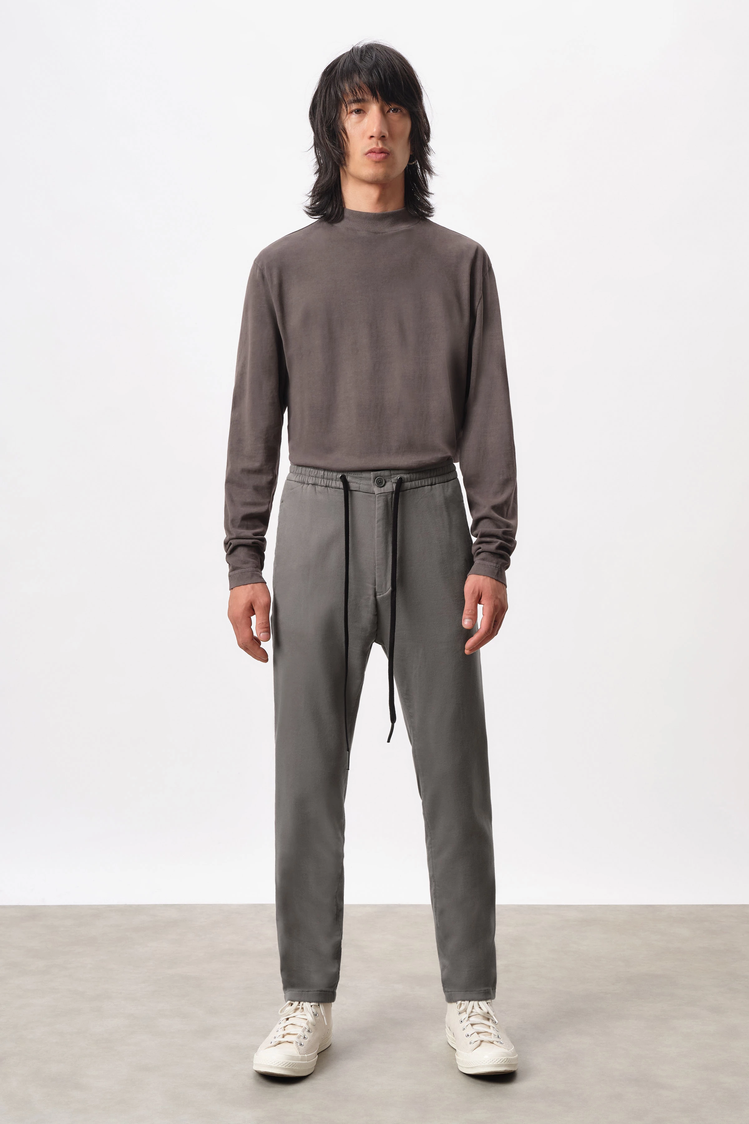 JEGER - jogpants with drawstring in cotton jersey - men - grey - Ganzkörper-Frontansicht