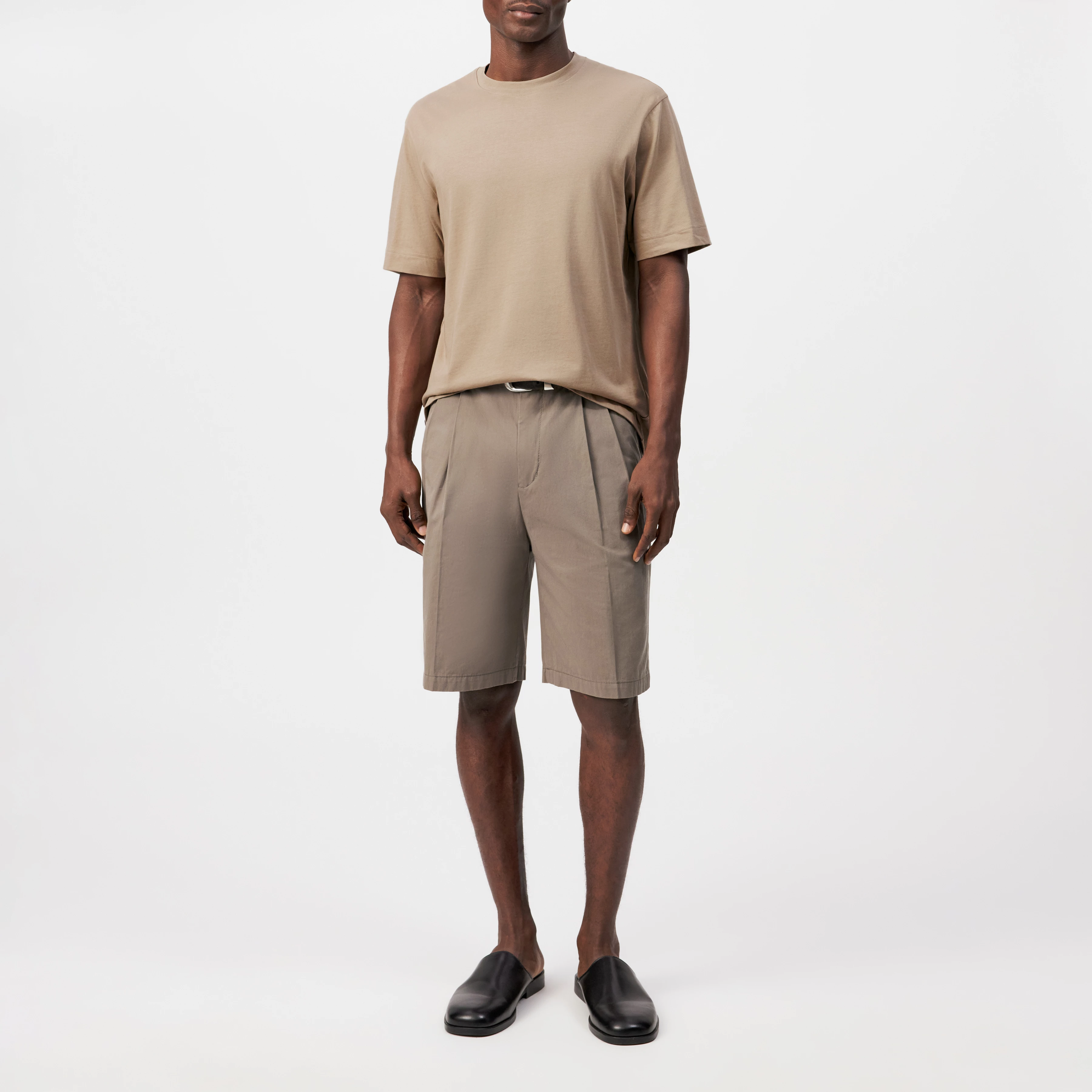 RAPHAEL - T-Shirt in reiner Baumwolle - Herren - beige - Ganzkörper-Frontansicht