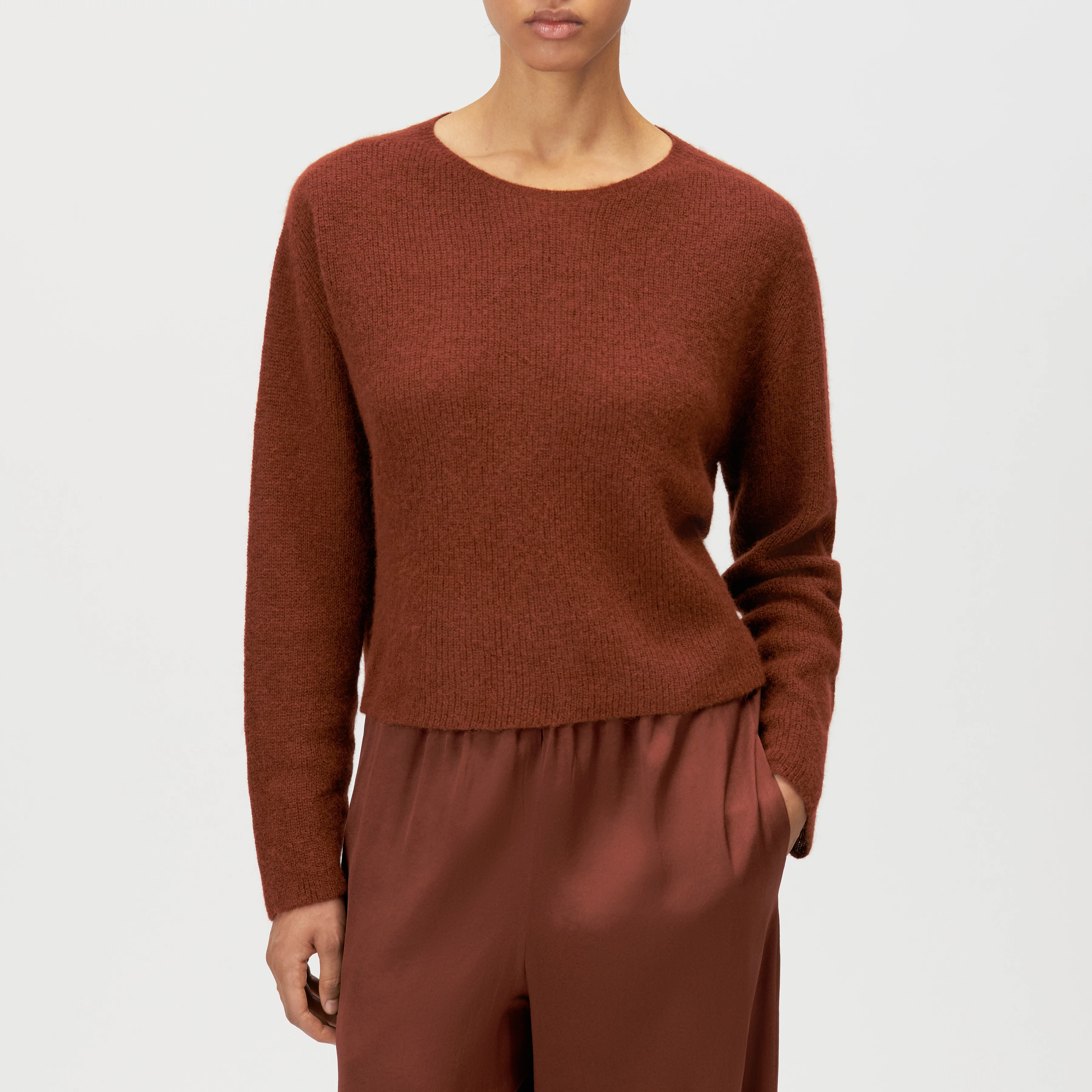 IMENY - Short Suri Alpaca blend jumper - women - brown - Frontansicht