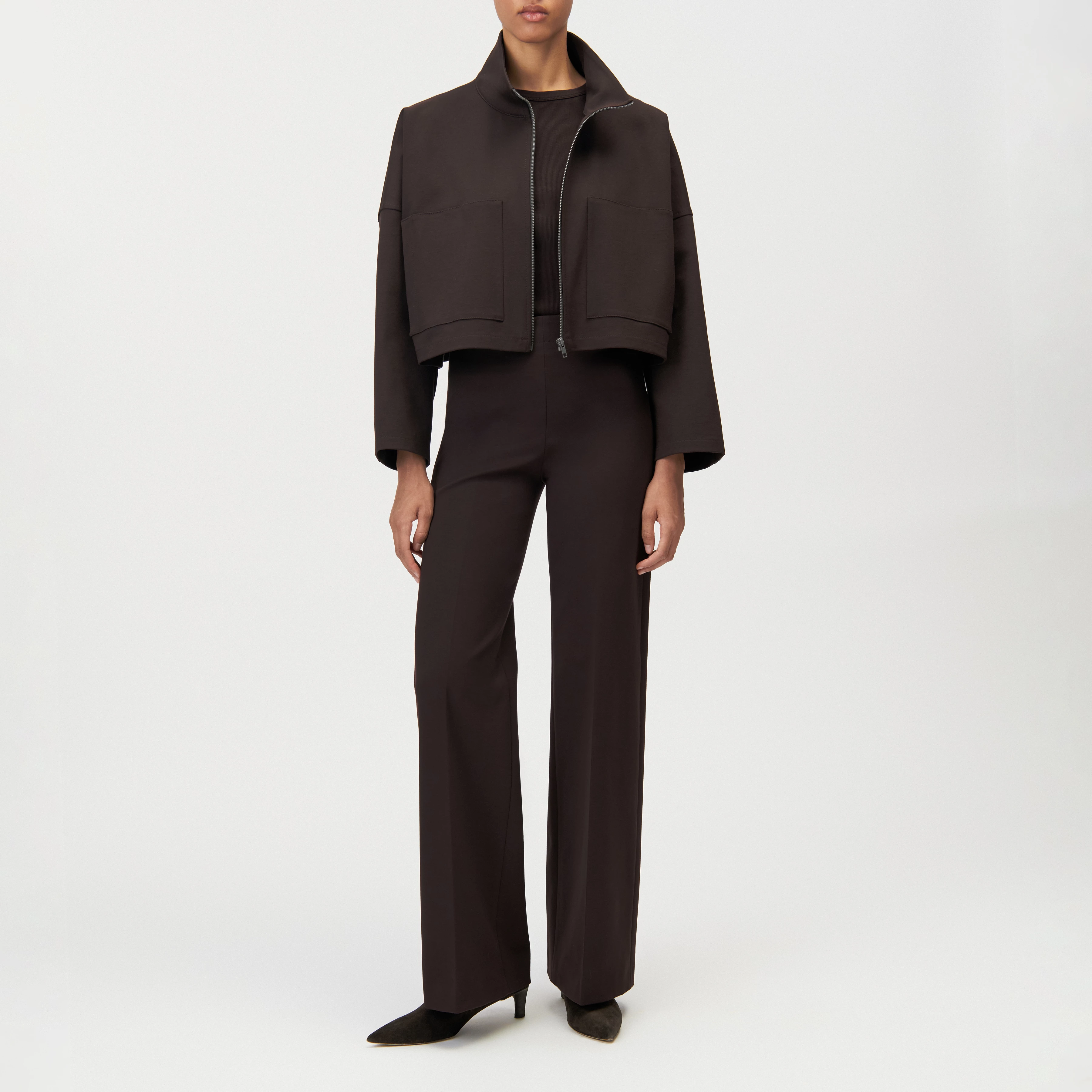 ELSTOW_1 - Veste courte oversize à col montant - women - marron - Ganzkörper-Frontansicht