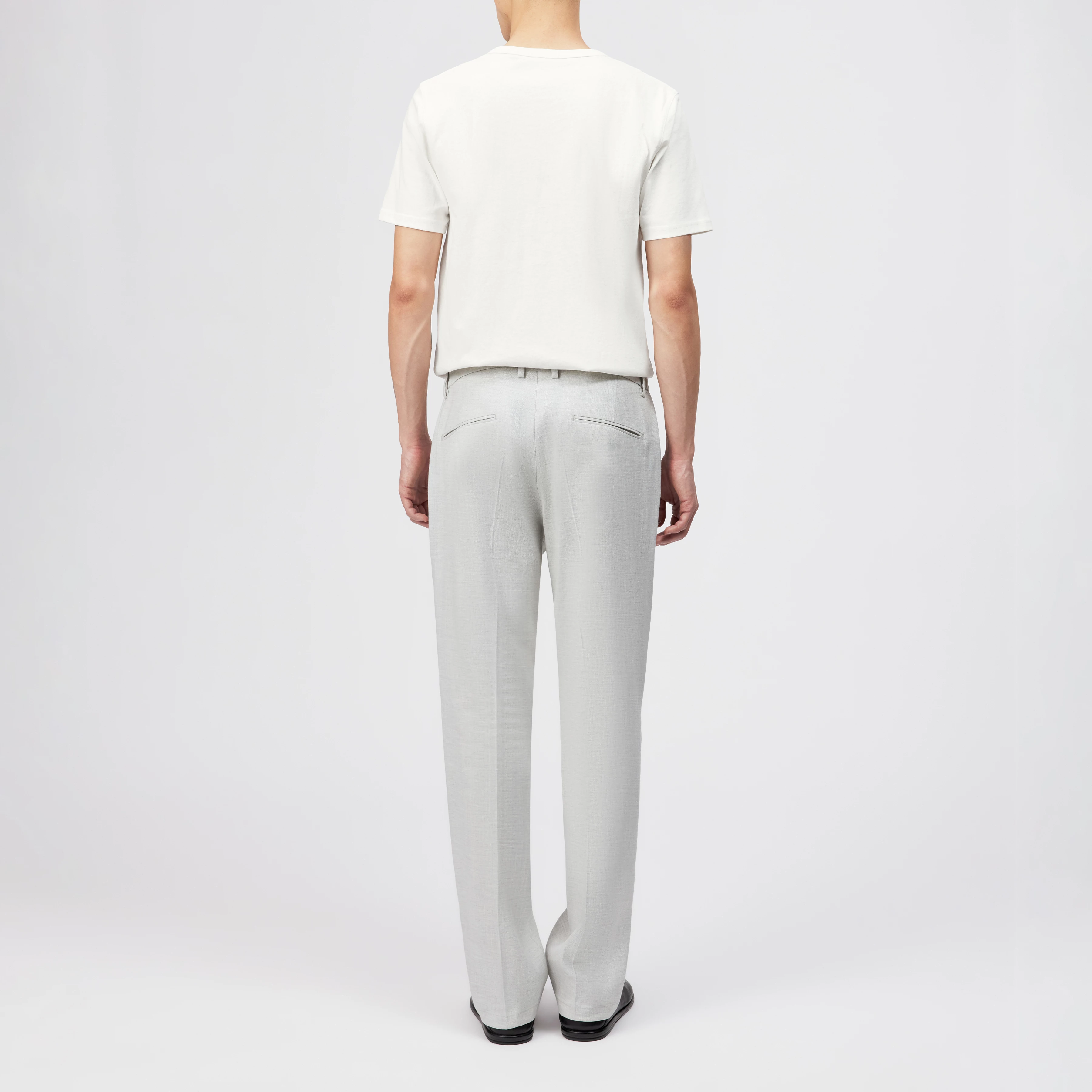AJEND_RGLR - Tailored trousers in linen blend - men - grey - Rückansicht