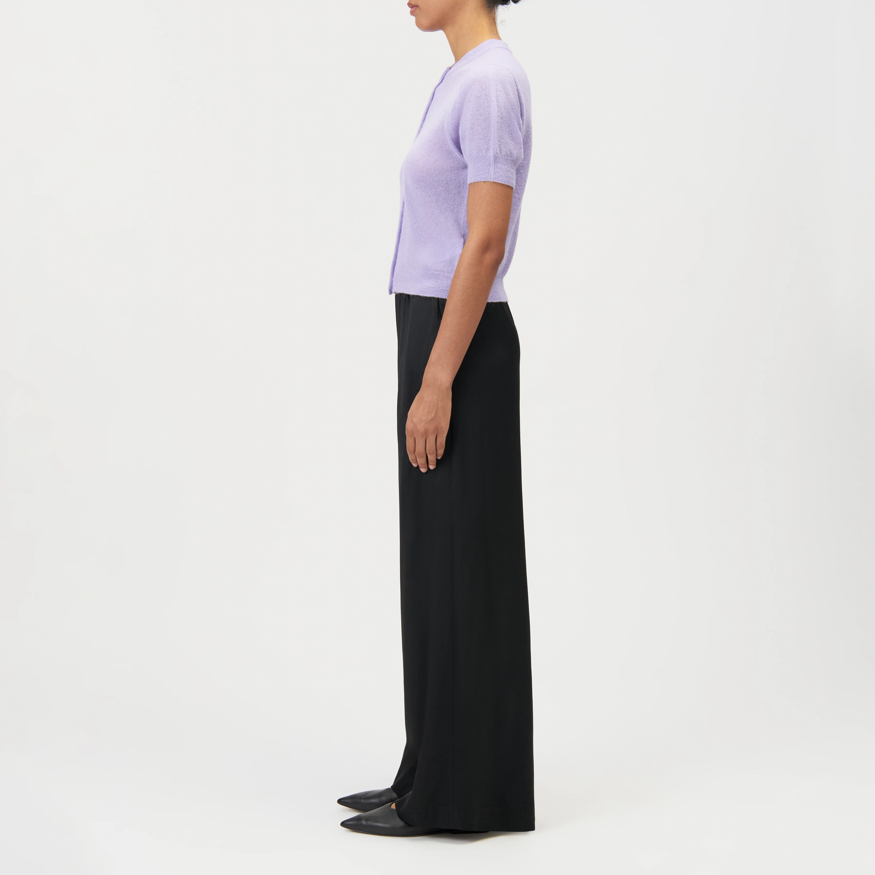 DARYANI - Alpaca-blend cropped cardigan - women - purple - Seitenansicht