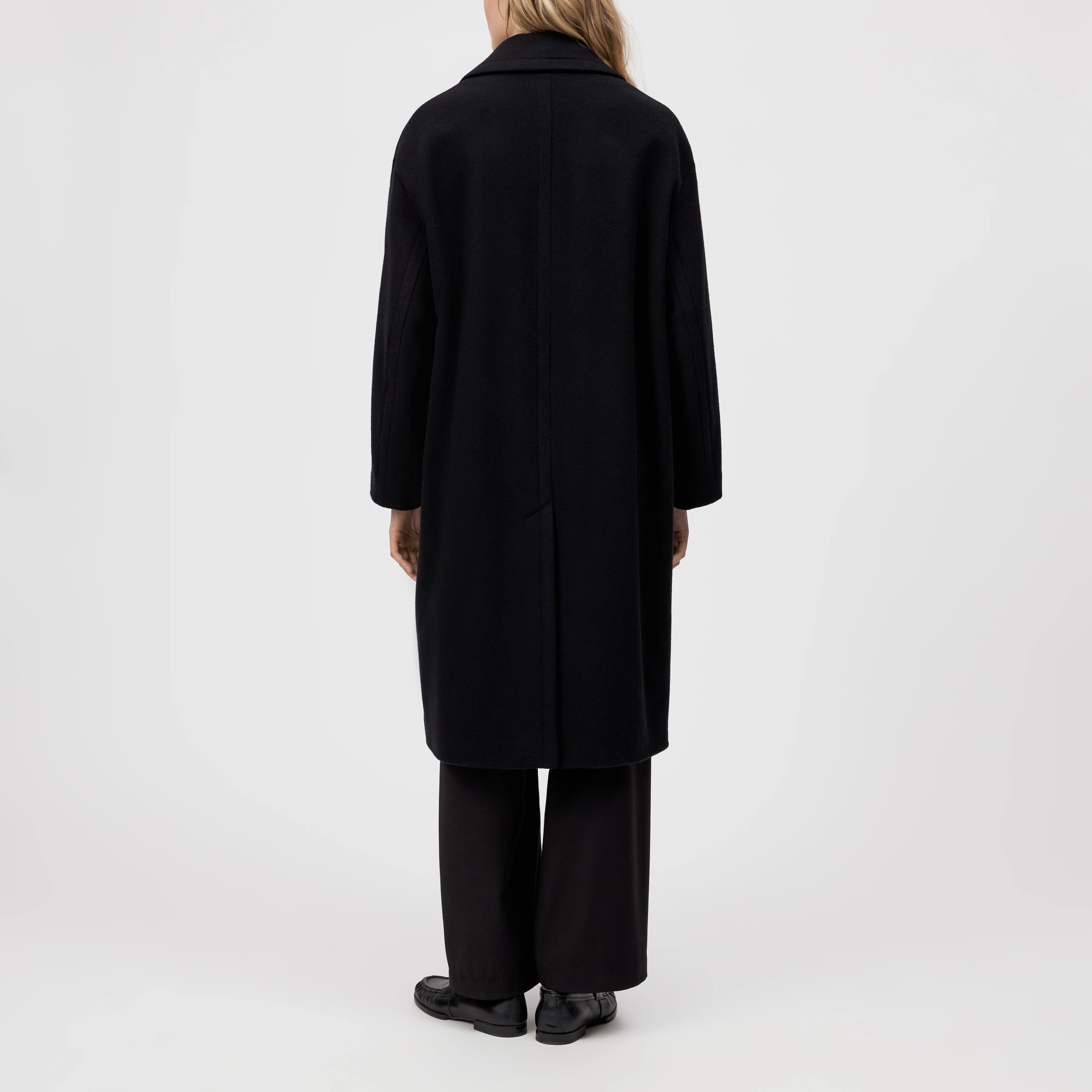 NUTHALL - Casual wrap coat in flannel - women - Natural Aluminium - Rückansicht