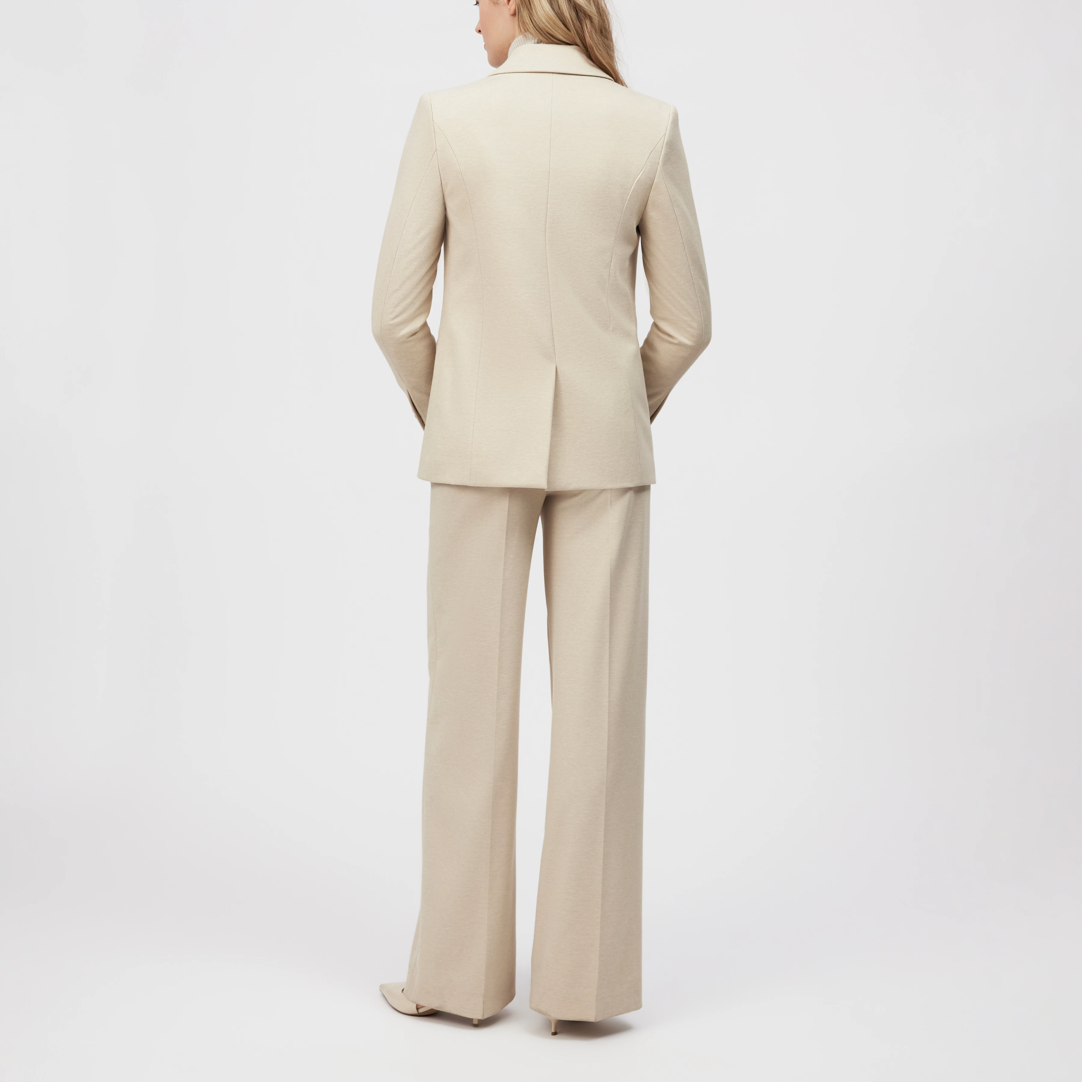 ATLIN_2 - Einknopf-Blazer in Jersey mit Dessin - Damen - braun - Rückansicht