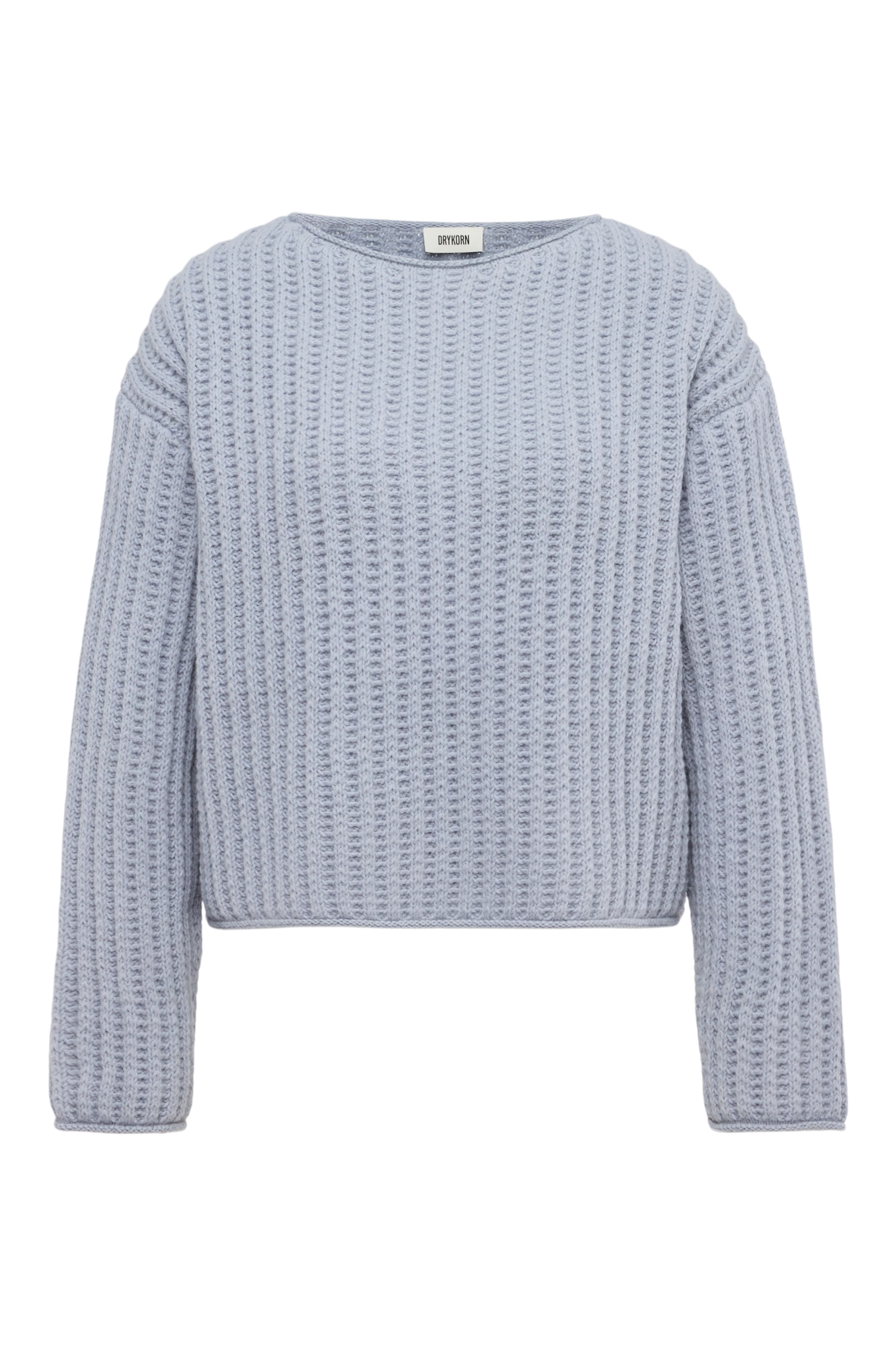 IMENY - Cropped jumper in wool and alpaca blend - women - blue - Freisteller Frontansicht