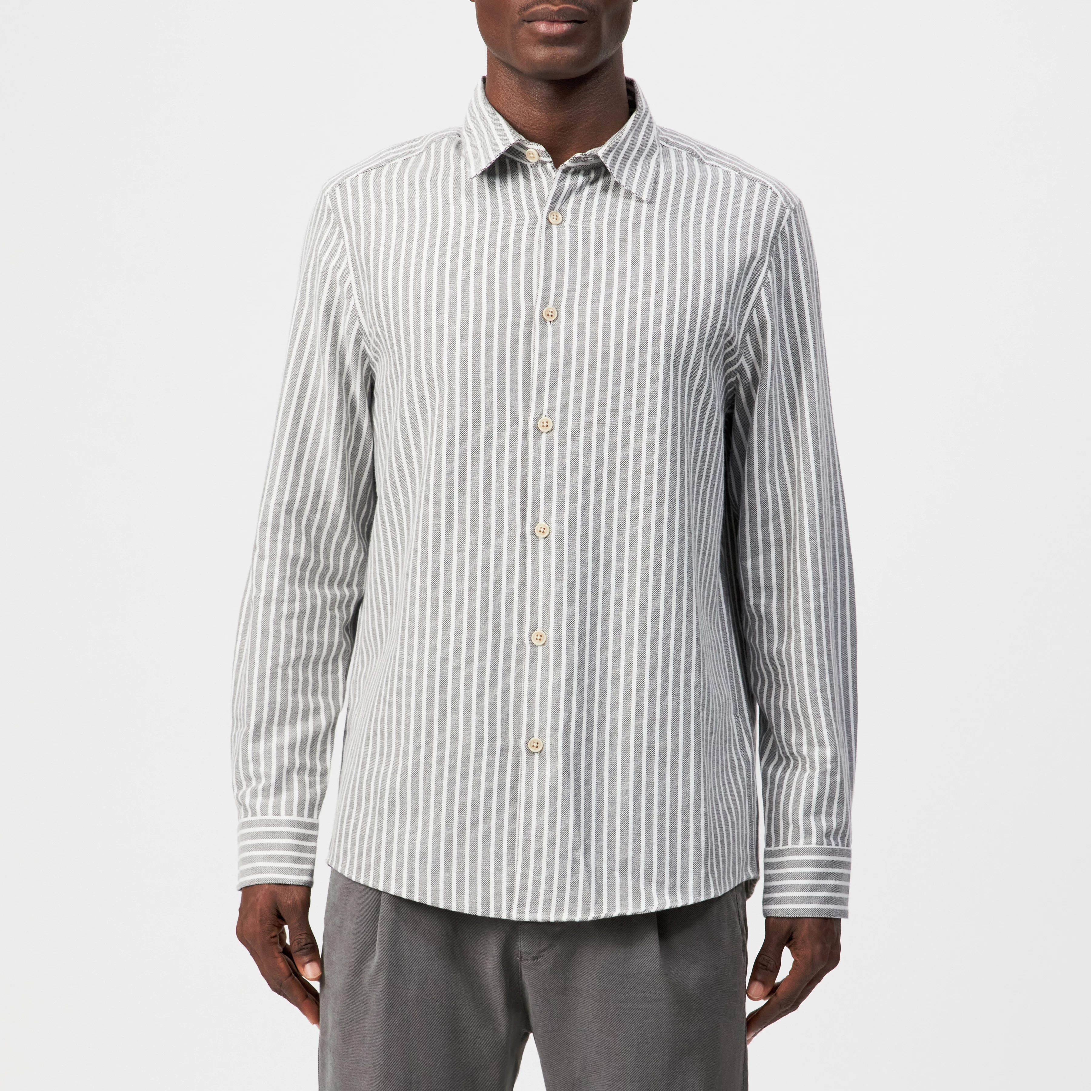 RAMIS - Regular Fit Hemd in Flanell - Herren - braun - Frontansicht