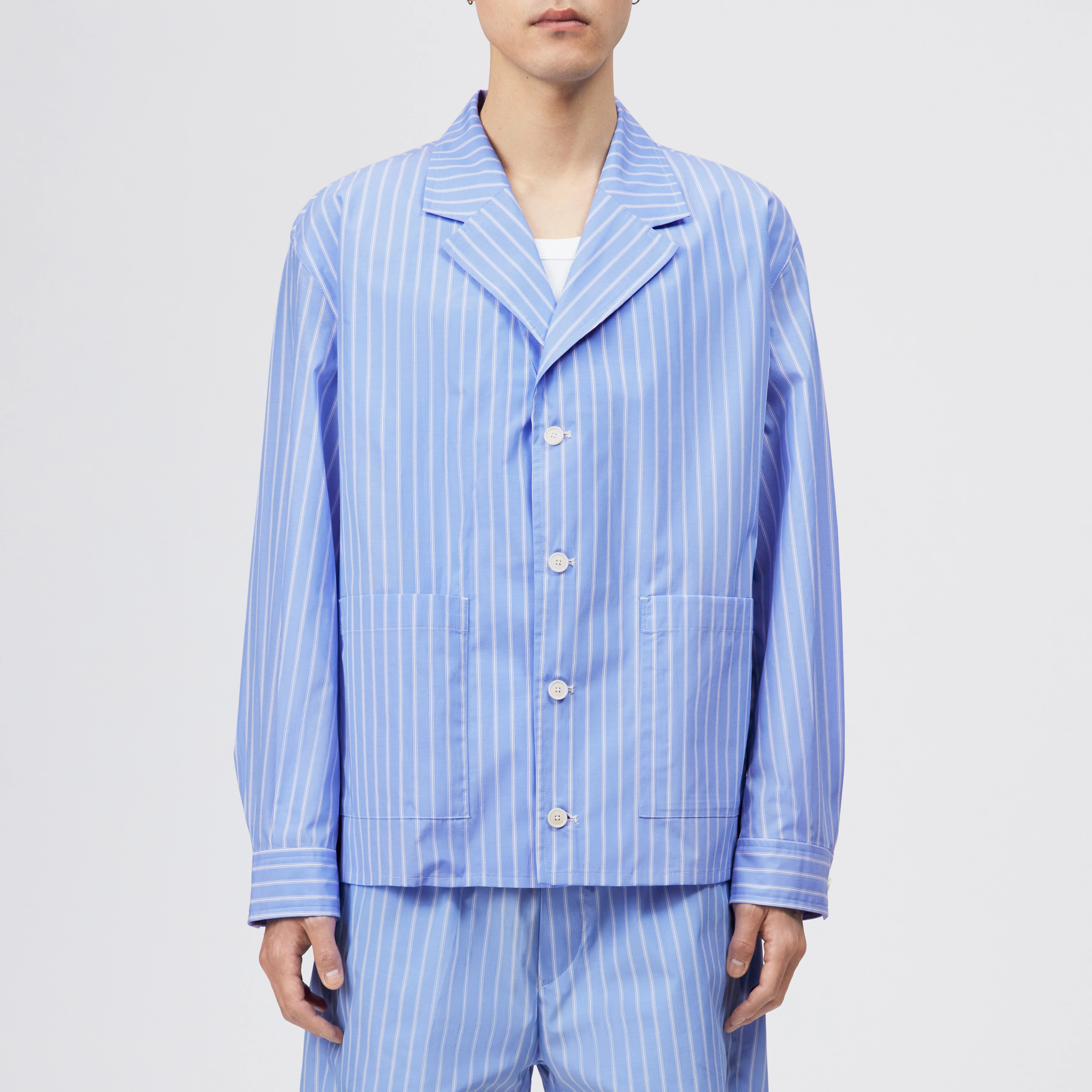 JASHI - Casual cotton-blend blazer - men - blue - Frontansicht