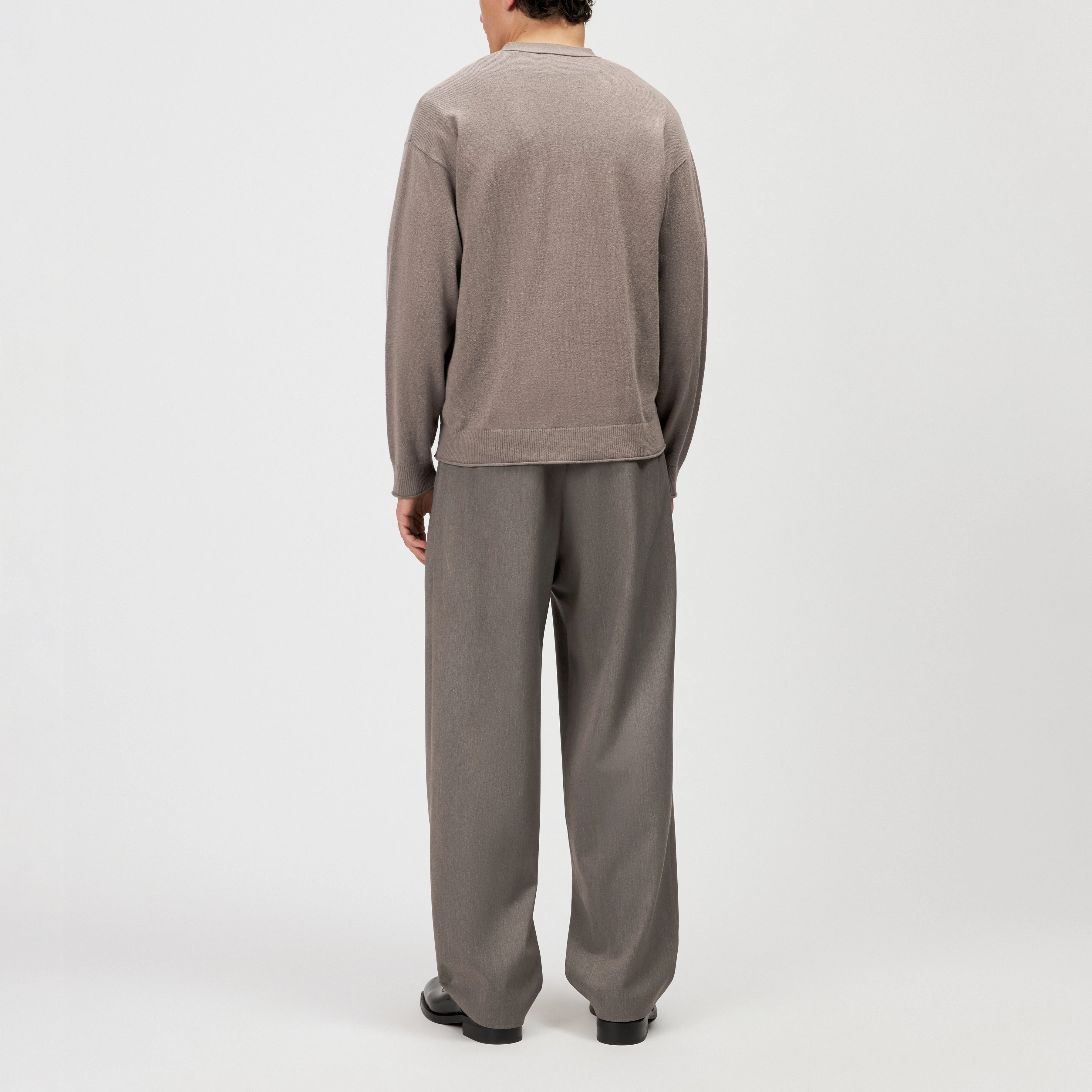 ELUAN - Fine knit cardigan - men - brown - Rückansicht