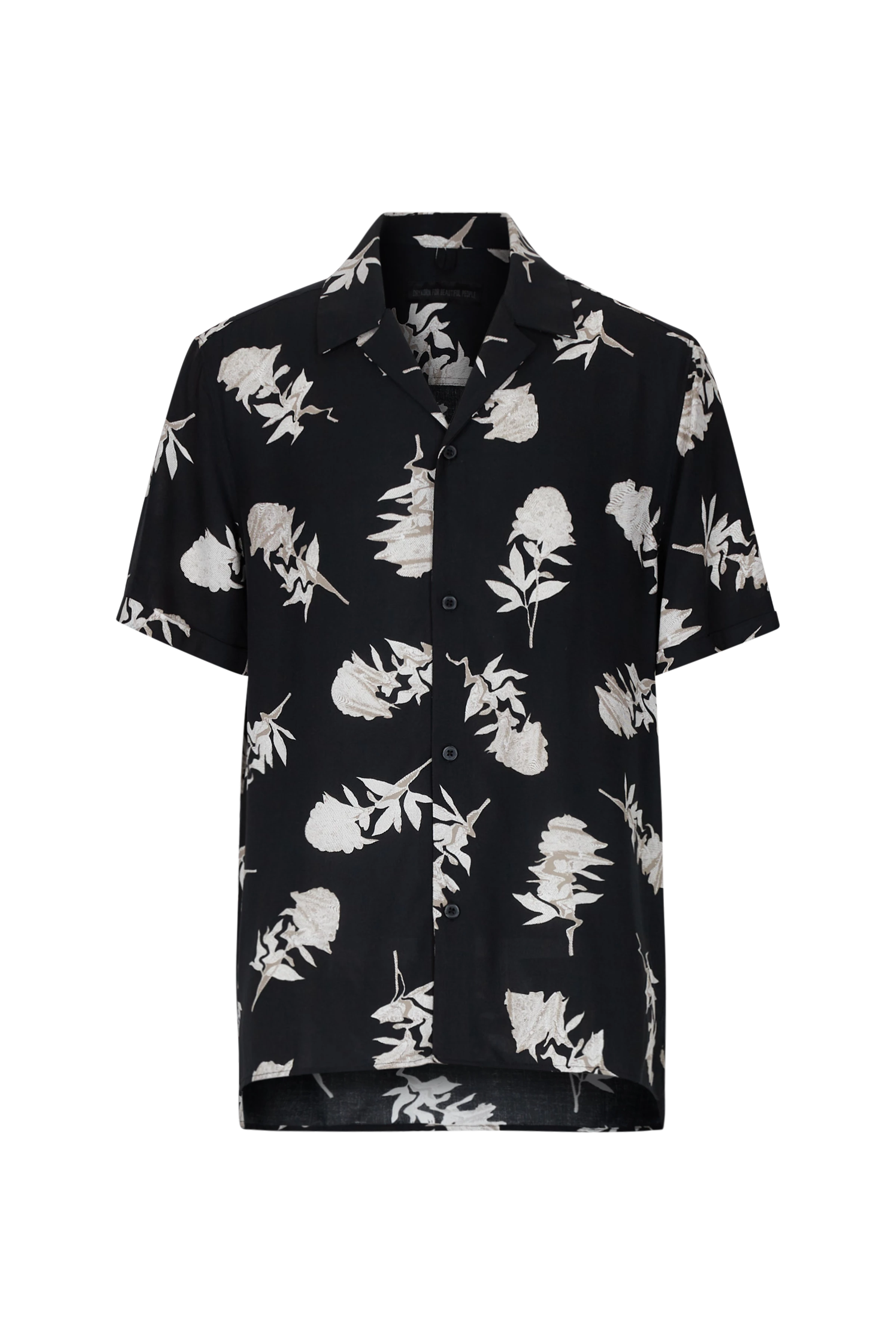 BIJAN_2 - Casual Kurzarm Hemd in Viskose - Herren - schwarz - Freisteller Frontansicht